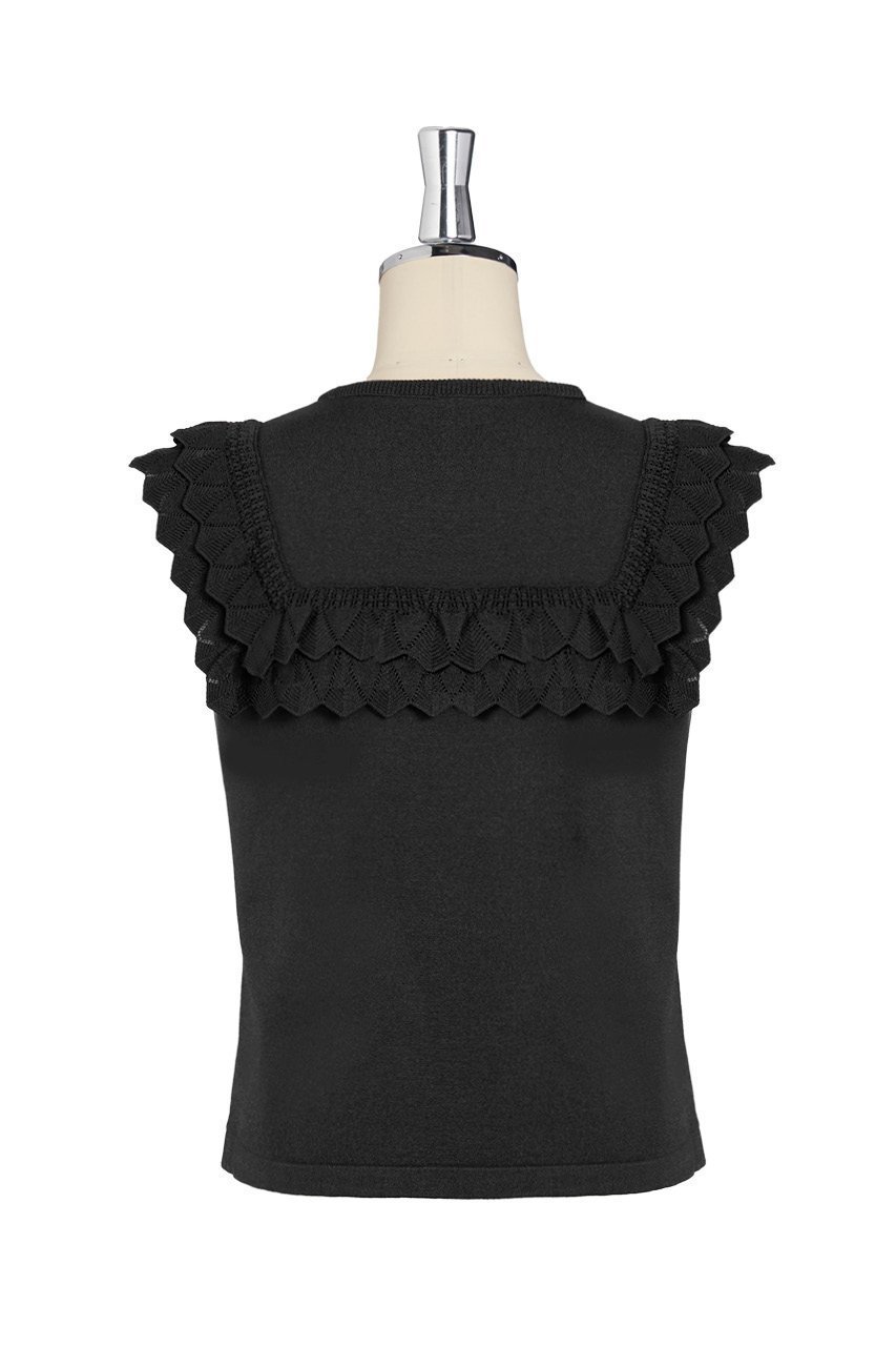 【デイジーリン/DAISY LIN】のKnit “Grace Top” 人気、トレンドファッション・服の通販 founy(ファニー) 　ファッション　Fashion　レディースファッション　Fashion for Women　トップス・カットソー　Cut & Sew Tops　ニット　Knit Tops & Sweaters　カジュアルプルオーバー・ニットトップス　Pullovers & Knit Tops / Casual Pullovers　おすすめ　Recommended / Our Picks　アンティーク　Antique-Inspired　ウォッシャブル　Machine Washable　シンプル　Simple, Minimal　ノースリーブ　Sleeveless, No-Sleeve　フリル　Frill, Ruffle　レース　Lace, Lace Fabric　ローズ　Rose, Rose Motif　人気　Popular, Best Seller　夏　Summer　新作・新入荷　New Arrivals / New In　透かし　Cut-Out, Lacework　other-2|ID: prp329100004600462 ipo3291000000032704246