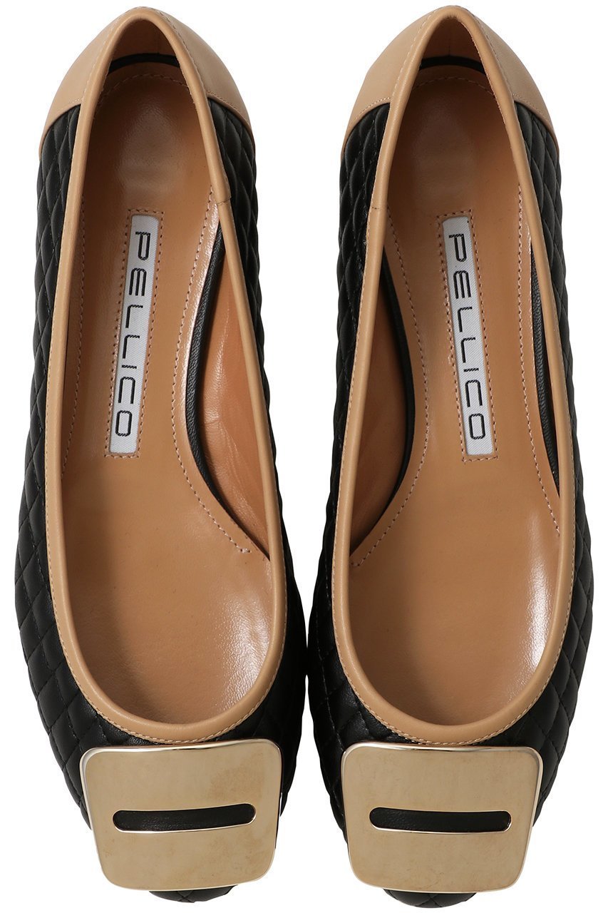 【ペリーコ/PELLICO】のGOLD キルティングフラットシューズ インテリア・キッズ・メンズ・レディースファッション・服の通販 founy(ファニー) ファッション Fashion レディースファッション Fashion for Women エレガント 上品 Elegant キルティング Quilted, Quilting シューズ Shoes, Footwear パーティ Party, Party Style フォルム Silhouette, Form フラット Flat, Flat Shoes リュクス Luxury, Elegant, High-End, Chic ブラック×ベージュ|ID: prp329100004601465 ipo3291000000035473218