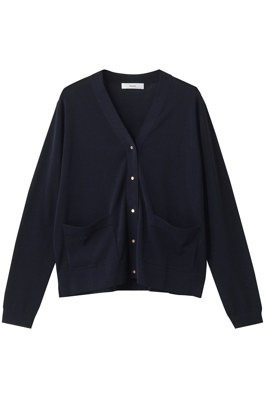 【エブール/ebure】のシアーコットンアセテート Vネックニットカーディガン インテリア・キッズ・メンズ・レディースファッション・服の通販 founy(ファニー) ファッション Fashion レディースファッション Fashion for Women トップス・カットソー Cut & Sew Tops ニット Knit Tops & Sweaters カーディガン・羽織り Layered Style Cardigans Vネックトップス V-Neck Tops / V-Cut Neckline Shirts カーディガン Cardigan, Knitwear ダブル Double, Double-Breasted ロング Long, Long-Length エレガント 上品 Elegant 夏 Summer ネイビー|ID: prp329100004601469 ipo3291000000036027409
