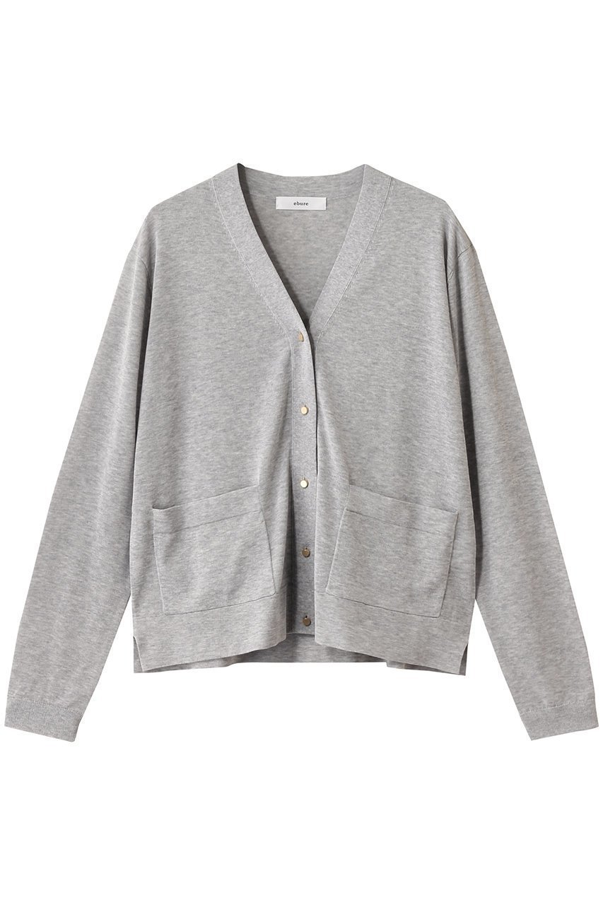 【エブール/ebure】のシアーコットンアセテート Vネックニットカーディガン インテリア・キッズ・メンズ・レディースファッション・服の通販 founy(ファニー) ファッション Fashion レディースファッション Fashion for Women トップス・カットソー Cut & Sew Tops ニット Knit Tops & Sweaters カーディガン・羽織り Layered Style Cardigans Vネックトップス V-Neck Tops / V-Cut Neckline Shirts カーディガン Cardigan, Knitwear ダブル Double, Double-Breasted ロング Long, Long-Length エレガント 上品 Elegant 夏 Summer トップグレー|ID: prp329100004601469 ipo3291000000036027410