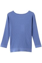 【エブール/ebure】の【7/11 0:00販売開始】シアーコットンアセテート クルーネックリブニットプルオーバー ブルー|ID: prp329100004601470 ipo3291000000032715730