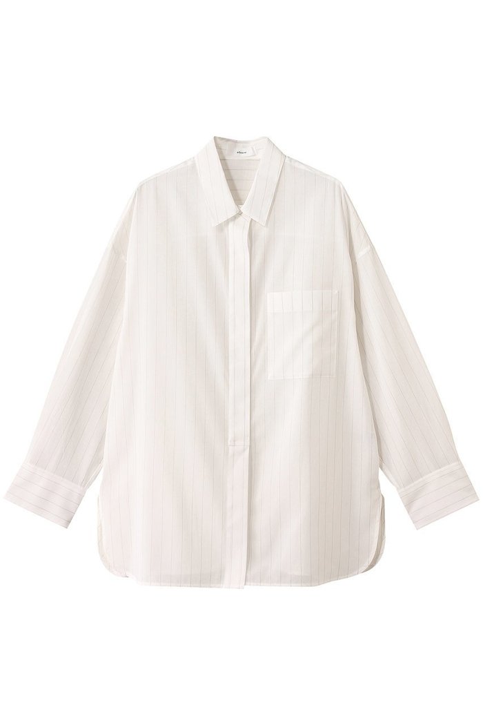 【エブール/ebure】のシアーコットンストライプ オーバーサイズシャツ インテリア・キッズ・メンズ・レディースファッション・服の通販 founy(ファニー) https://founy.com/ ファッション Fashion レディースファッション Fashion for Women トップス・カットソー Cut & Sew Tops シャツ・ブラウス・オフィスカジュアル Elegant Blouses & Button-Ups シアー Sheer, See-Through シルク Silk, 100% Silk スキッパー Skipper, Open Collar スリーブ Sleeve, Long Sleeve / Short Sleeve トレンド Trend, Trending Now ロング Long, Long-Length 羽織 Haori, Light Jacket 長袖 Long Sleeve, Full Sleeve |ID: prp329100004601476 ipo3291000000036118460