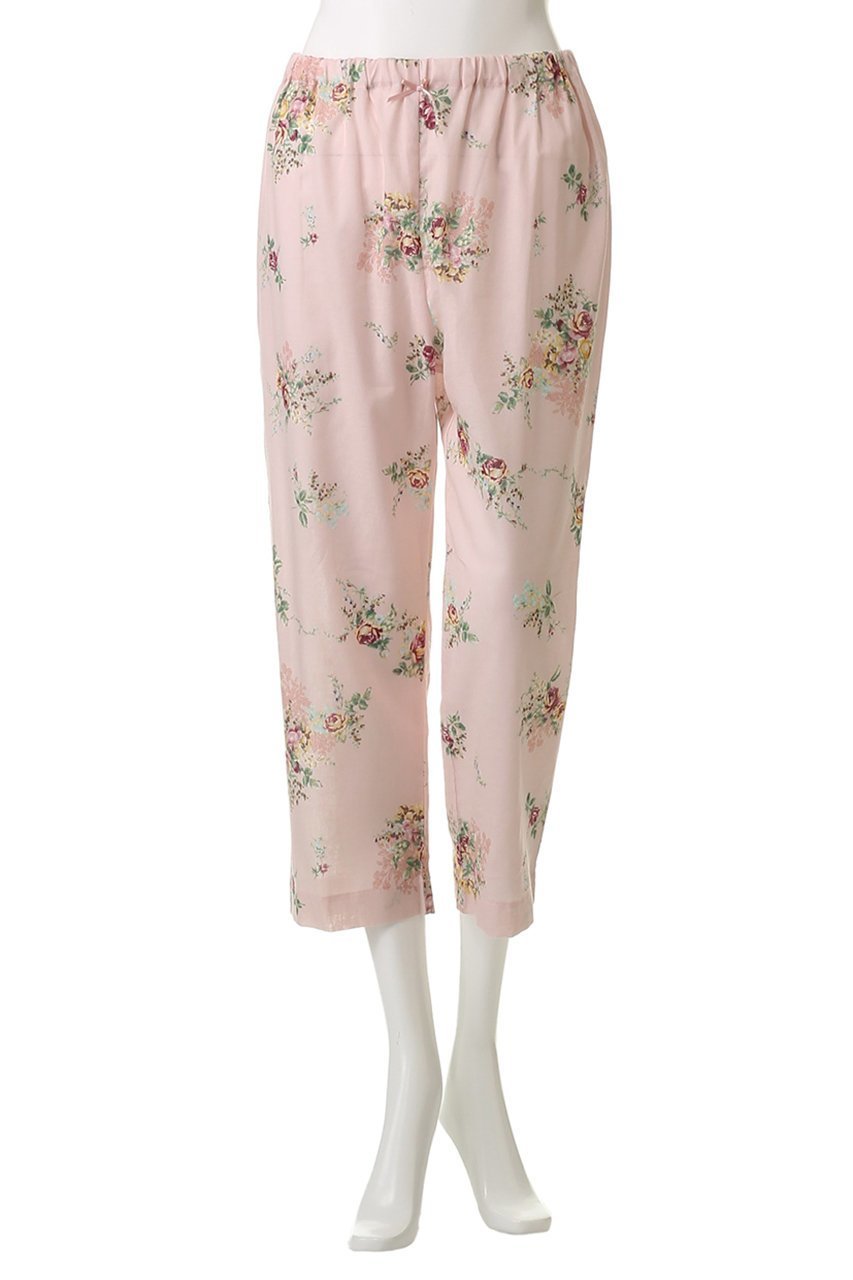【イクコ/IKUKO】のシングルガーゼ花柄プリント フリルネック半袖パジャマ 人気、トレンドファッション・服の通販 founy(ファニー) 　ファッション　Fashion　レディースファッション　Fashion for Women　トップス・カットソー　Cut & Sew Tops　花柄・フラワープリント・モチーフ　Floral Prints & Motifs / Flower Pattern Tops　お家時間・ステイホーム　Stay Home / At Home　パジャマ　Pajamas, Sleepwear　フェミニン　Feminine, Girly　フリル　Frill, Ruffle　プリント　Print, Printed Pattern　リボン　Ribbon, Bow　リラックス　Relax, Relaxed Fit　半袖　Short Sleeve, Half Sleeve　新作・新入荷　New Arrivals / New In　other-6|ID: prp329100004601489 ipo3291000000032715883