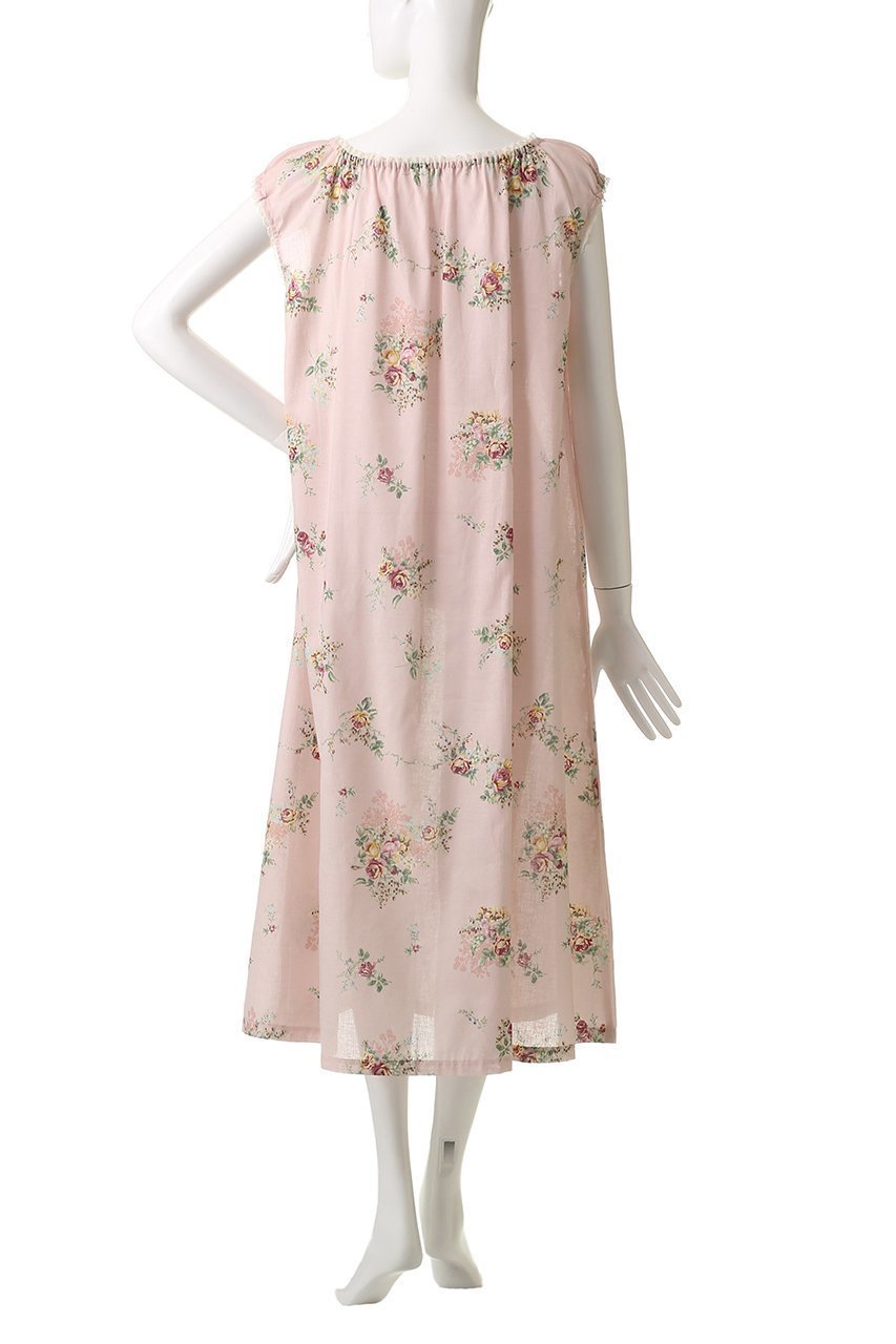 【イクコ/IKUKO】のシングルガーゼ花柄プリント フレンチスリーブネグリジェ 人気、トレンドファッション・服の通販 founy(ファニー) 　ファッション　Fashion　レディースファッション　Fashion for Women　シャーリング　Shirring, Ruched　スクエア　Square, Square Shape　スリーブ　Sleeve, Long Sleeve / Short Sleeve　デコルテ　Décolleté, Neckline　パジャマ　Pajamas, Sleepwear　フレンチ　French, French Style　プリント　Print, Printed Pattern　新作・新入荷　New Arrivals / New In　other-4|ID: prp329100004601490 ipo3291000000032715889