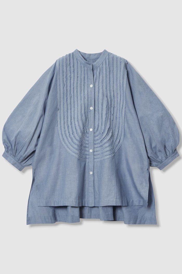 【ハウス オブ ロータス/HOUSE OF LOTUS】のシャンブレーフリルシャツ インテリア・キッズ・メンズ・レディースファッション・服の通販 founy(ファニー) https://founy.com/ ファッション Fashion レディースファッション Fashion for Women トップス・カットソー Cut & Sew Tops シャツ・ブラウス・オフィスカジュアル Elegant Blouses & Button-Ups ギャザー Gathered, Ruffled シャンブレー Chambray, Denim-Like Fabric ショート Short, Short Length スリーブ Sleeve, Long Sleeve / Short Sleeve デニム Denim, Jeans Material フリル Frill, Ruffle フリンジ Fringe, Tassel フロント Front, Front Design ヘムライン Hemline, Bottom Cut 夏 Summer |ID: prp329100004601495 ipo3291000000034514982