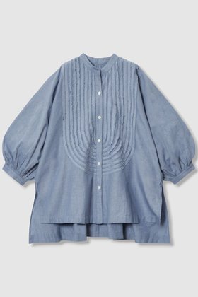 【ハウス オブ ロータス/HOUSE OF LOTUS】のシャンブレーフリルシャツ 人気、トレンドファッション・服の通販 founy(ファニー) ファッション Fashion レディースファッション Fashion for Women トップス・カットソー Cut & Sew Tops シャツ・ブラウス・オフィスカジュアル Elegant Blouses & Button-Ups ギャザー Gathered, Ruffled シャンブレー Chambray, Denim-Like Fabric ショート Short, Short Length スリーブ Sleeve, Long Sleeve / Short Sleeve デニム Denim, Jeans Material フリル Frill, Ruffle フリンジ Fringe, Tassel フロント Front, Front Design ヘムライン Hemline, Bottom Cut 夏 Summer |ID:prp329100004601495