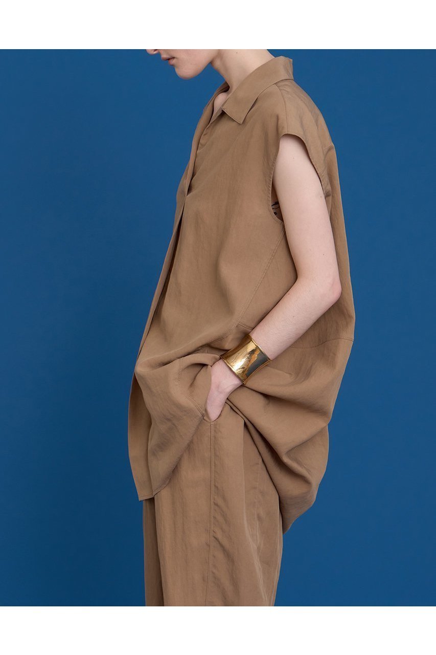 【ハウス オブ ロータス/HOUSE OF LOTUS】のフィブリルポプリンオープンカラーブラウス 人気、トレンドファッション・服の通販 founy(ファニー) 　ファッション　Fashion　レディースファッション　Fashion for Women　トップス・カットソー　Cut & Sew Tops　キャミソール&ノースリーブ　Camisoles & Sleeveless Tops　シャツ・ブラウス・オフィスカジュアル　Elegant Blouses & Button-Ups　2025年　2025　2025-2026秋冬・A/W　Autumn/Winter 2025–26 AW25–26　セットアップ　Set-Up, Coordinated Outfit　タンブラー　Tumbler, Travel Mug　ノースリーブ　Sleeveless, No-Sleeve　バランス　Balance, Style Balance　フロント　Front, Front Design　今季　This Season, Current Season　A/W・秋冬　Autumn/Winter　other-3|ID: prp329100004601497 ipo3291000000032715981