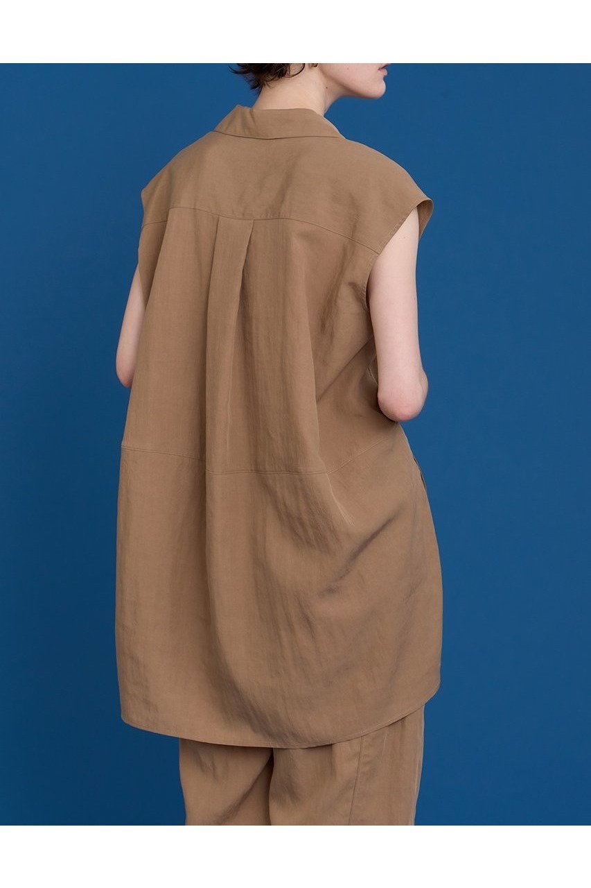 【ハウス オブ ロータス/HOUSE OF LOTUS】のフィブリルポプリンオープンカラーブラウス 人気、トレンドファッション・服の通販 founy(ファニー) 　ファッション　Fashion　レディースファッション　Fashion for Women　トップス・カットソー　Cut & Sew Tops　キャミソール&ノースリーブ　Camisoles & Sleeveless Tops　シャツ・ブラウス・オフィスカジュアル　Elegant Blouses & Button-Ups　2025年　2025　2025-2026秋冬・A/W　Autumn/Winter 2025–26 AW25–26　セットアップ　Set-Up, Coordinated Outfit　タンブラー　Tumbler, Travel Mug　ノースリーブ　Sleeveless, No-Sleeve　バランス　Balance, Style Balance　フロント　Front, Front Design　今季　This Season, Current Season　A/W・秋冬　Autumn/Winter　other-4|ID: prp329100004601497 ipo3291000000032715982