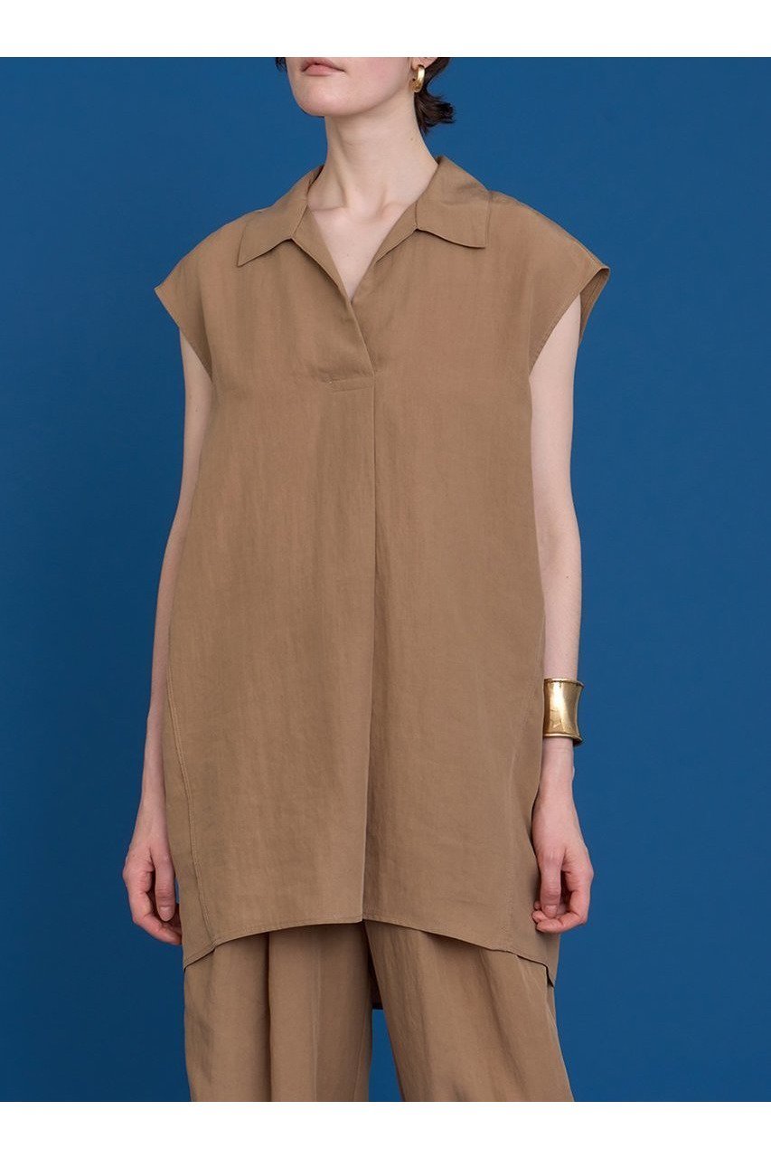 【ハウス オブ ロータス/HOUSE OF LOTUS】のフィブリルポプリンオープンカラーブラウス 人気、トレンドファッション・服の通販 founy(ファニー) 　ファッション　Fashion　レディースファッション　Fashion for Women　トップス・カットソー　Cut & Sew Tops　キャミソール&ノースリーブ　Camisoles & Sleeveless Tops　シャツ・ブラウス・オフィスカジュアル　Elegant Blouses & Button-Ups　2025年　2025　2025-2026秋冬・A/W　Autumn/Winter 2025–26 AW25–26　セットアップ　Set-Up, Coordinated Outfit　タンブラー　Tumbler, Travel Mug　ノースリーブ　Sleeveless, No-Sleeve　バランス　Balance, Style Balance　フロント　Front, Front Design　今季　This Season, Current Season　A/W・秋冬　Autumn/Winter　other-5|ID: prp329100004601497 ipo3291000000032715983