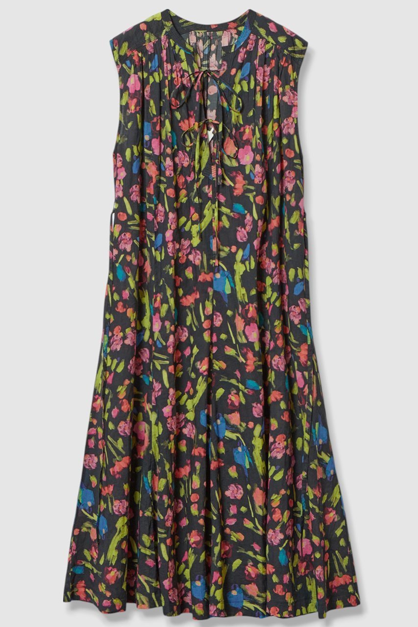【ハウス オブ ロータス/HOUSE OF LOTUS】のマルチフラワーノースリーブワンピース 人気、トレンドファッション・服の通販 founy(ファニー) 　ファッション　Fashion　レディースファッション　Fashion for Women　ワンピース　Dresses　チュニック　Tunic Tops & Dresses　2025年　2025　2025-2026秋冬・A/W　Autumn/Winter 2025–26 AW25–26　おすすめ　Recommended / Our Picks　ギャザー　Gathered, Ruffled　スタンド　Stand Collar, Upright Stand　チュニック　Tunic, Long Top　ノースリーブ　Sleeveless, No-Sleeve　プリント　Print, Printed Pattern　リボン　Ribbon, Bow　ロング　Long, Long-Length　A/W・秋冬　Autumn/Winter　 other-1|ID: prp329100004601557 ipo3291000000032716367