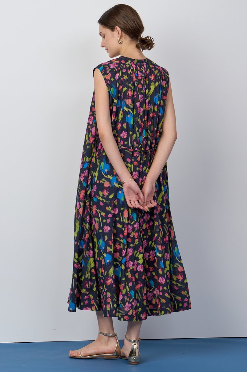 【ハウス オブ ロータス/HOUSE OF LOTUS】のマルチフラワーノースリーブワンピース 人気、トレンドファッション・服の通販 founy(ファニー) 　ファッション　Fashion　レディースファッション　Fashion for Women　ワンピース　Dresses　チュニック　Tunic Tops & Dresses　2025年　2025　2025-2026秋冬・A/W　Autumn/Winter 2025–26 AW25–26　おすすめ　Recommended / Our Picks　ギャザー　Gathered, Ruffled　スタンド　Stand Collar, Upright Stand　チュニック　Tunic, Long Top　ノースリーブ　Sleeveless, No-Sleeve　プリント　Print, Printed Pattern　リボン　Ribbon, Bow　ロング　Long, Long-Length　A/W・秋冬　Autumn/Winter　other-8|ID: prp329100004601557 ipo3291000000032716378