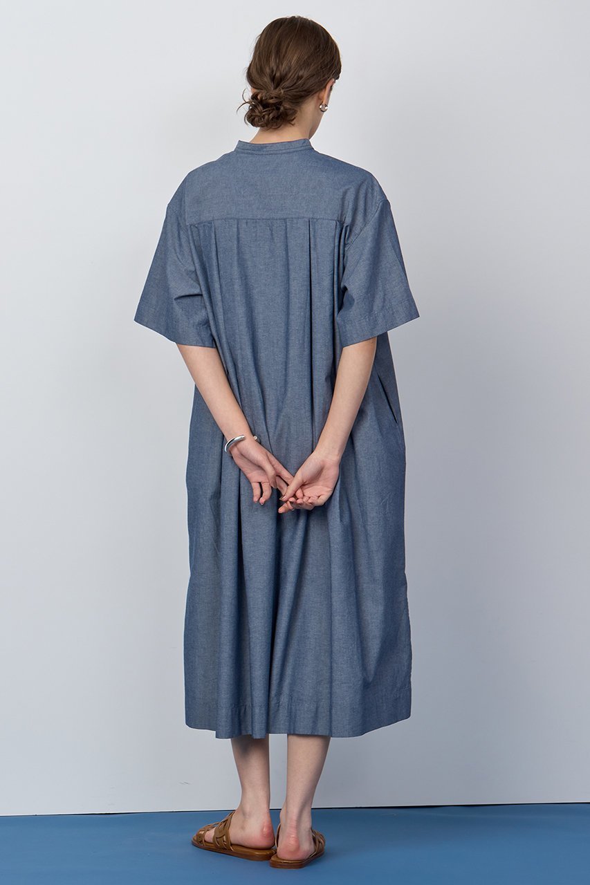 【ハウス オブ ロータス/HOUSE OF LOTUS】のシャンブレーフリルシャツワンピース 人気、トレンドファッション・服の通販 founy(ファニー) 　ファッション　Fashion　レディースファッション　Fashion for Women　ワンピース　Dresses　シャツワンピース / 1枚で着映えコーデ　Shirt Dresses　チュニック　Tunic Tops & Dresses　シャンブレー　Chambray, Denim-Like Fabric　スリット　Slit, Slit Detail　チュニック　Tunic, Long Top　デニム　Denim, Jeans Material　フリル　Frill, Ruffle　フリンジ　Fringe, Tassel　フロント　Front, Front Design　ロング　Long, Long-Length　再入荷　Restock / Back in Stock　夏　Summer　羽織　Haori, Light Jacket　other-4|ID: prp329100004601560 ipo3291000000034514980