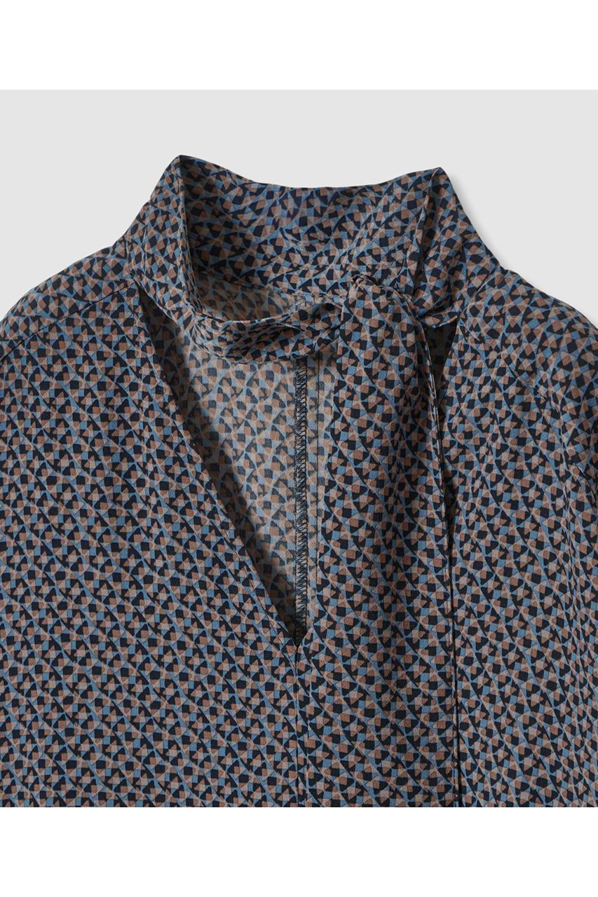 【ハウス オブ ロータス/HOUSE OF LOTUS】のジオメトリーコモンプリントワンピース 人気、トレンドファッション・服の通販 founy(ファニー) 　ファッション　Fashion　レディースファッション　Fashion for Women　ワンピース　Dresses　チュニック　Tunic Tops & Dresses　2025年　2025　2025-2026秋冬・A/W　Autumn/Winter 2025–26 AW25–26　アンティーク　Antique-Inspired　イレギュラー　Irregular Design　イレギュラーヘム　Irregular Hem　チュニック　Tunic, Long Top　プリント　Print, Printed Pattern　ヘムライン　Hemline, Bottom Cut　ロング　Long, Long-Length　A/W・秋冬　Autumn/Winter　other-3|ID: prp329100004601562 ipo3291000000032716399