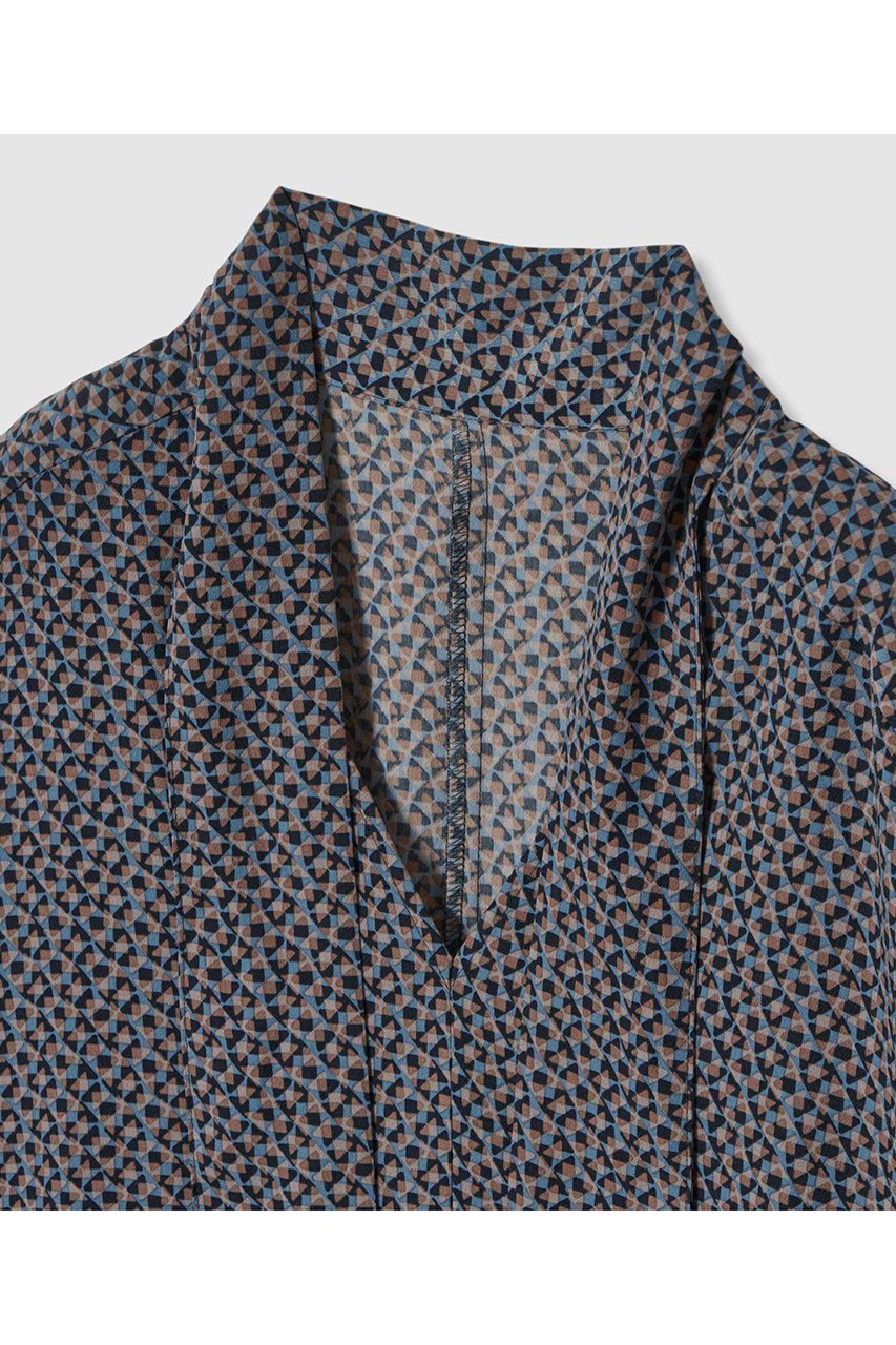 【ハウス オブ ロータス/HOUSE OF LOTUS】のジオメトリーコモンプリントワンピース 人気、トレンドファッション・服の通販 founy(ファニー) 　ファッション　Fashion　レディースファッション　Fashion for Women　ワンピース　Dresses　チュニック　Tunic Tops & Dresses　2025年　2025　2025-2026秋冬・A/W　Autumn/Winter 2025–26 AW25–26　アンティーク　Antique-Inspired　イレギュラー　Irregular Design　イレギュラーヘム　Irregular Hem　チュニック　Tunic, Long Top　プリント　Print, Printed Pattern　ヘムライン　Hemline, Bottom Cut　ロング　Long, Long-Length　A/W・秋冬　Autumn/Winter　other-4|ID: prp329100004601562 ipo3291000000032716400