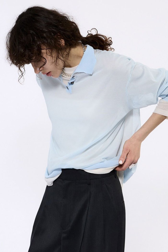 【ブリル/BRILL】のシアーポロプルオーバー インテリア・キッズ・メンズ・レディースファッション・服の通販 founy(ファニー) https://founy.com/ ファッション Fashion レディースファッション Fashion for Women トップス・カットソー Cut & Sew Tops ニット Knit Tops & Sweaters カジュアルプルオーバー・ニットトップス Pullovers & Knit Tops / Casual Pullovers インナー Innerwear シアー Sheer, See-Through 再入荷 Restock / Back in Stock 夏 Summer |ID: prp329100004601629 ipo3291000000032716761