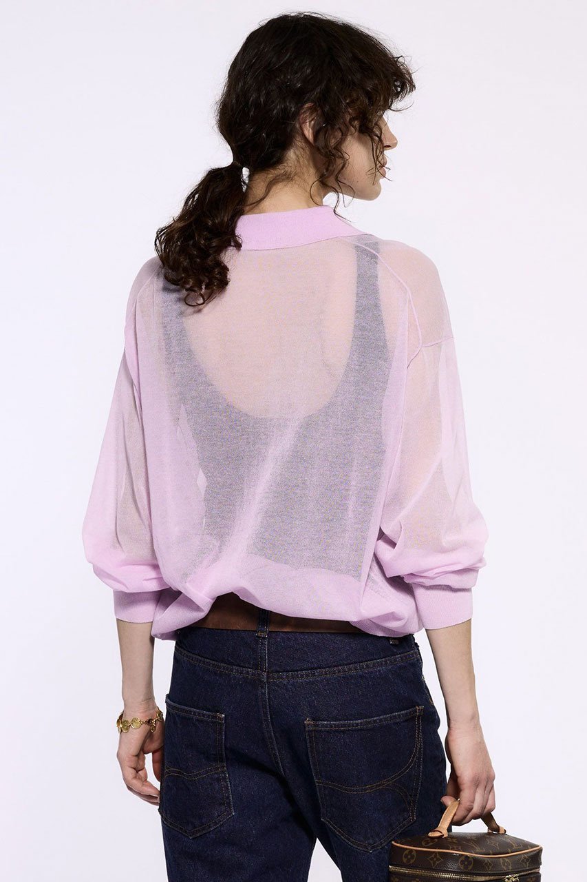 【ブリル/BRILL】のシアーポロプルオーバー 人気、トレンドファッション・服の通販 founy(ファニー) 　ファッション　Fashion　レディースファッション　Fashion for Women　トップス・カットソー　Cut & Sew Tops　ニット　Knit Tops & Sweaters　カジュアルプルオーバー・ニットトップス　Pullovers & Knit Tops / Casual Pullovers　インナー　Innerwear　シアー　Sheer, See-Through　再入荷　Restock / Back in Stock　夏　Summer　other-3|ID: prp329100004601629 ipo3291000000032716768