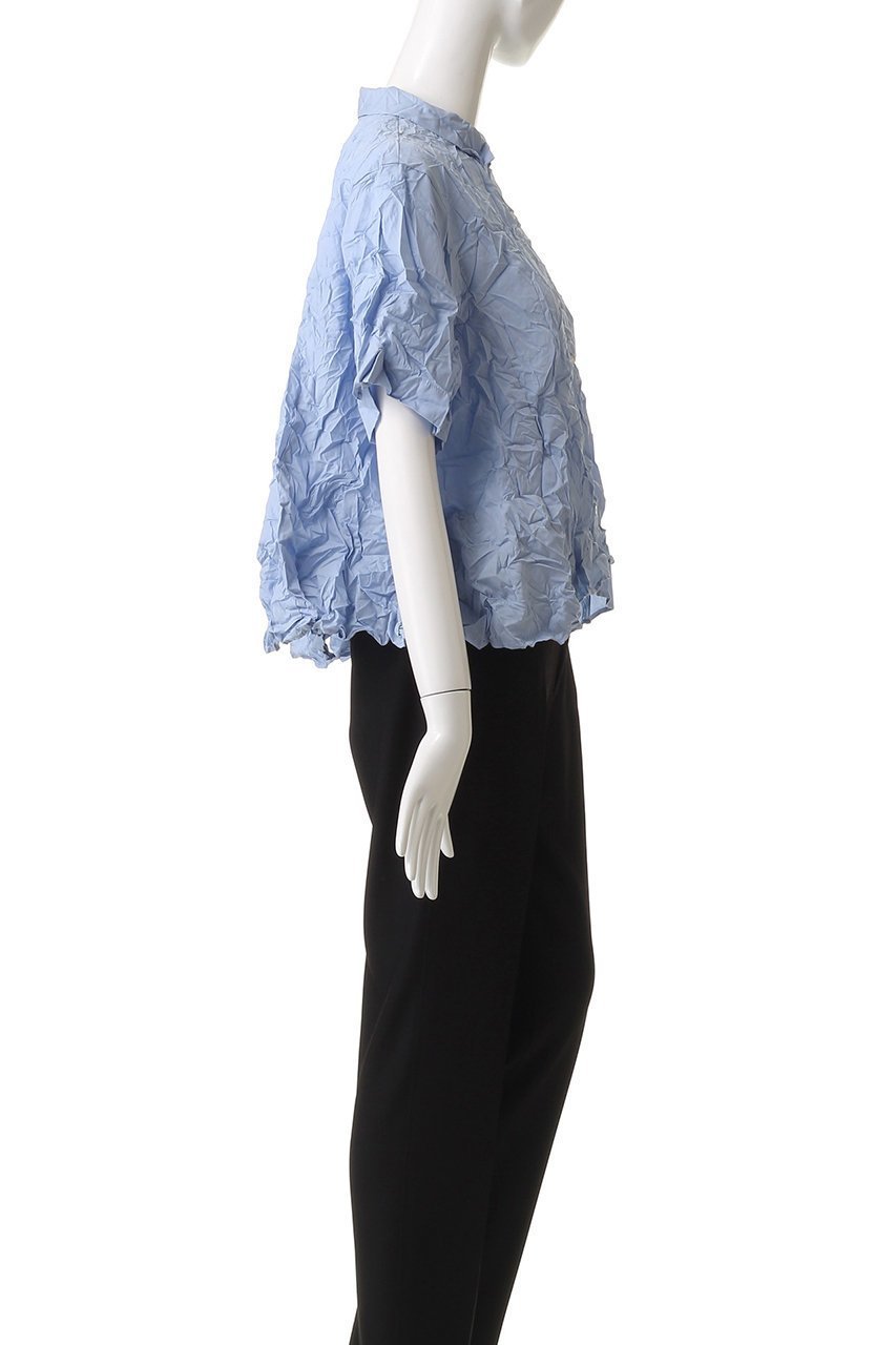 【ミズイロ インド/mizuiro ind】のwasher pleats flare check shirt シャツ 人気、トレンドファッション・服の通販 founy(ファニー) 　ファッション　Fashion　レディースファッション　Fashion for Women　トップス・カットソー　Cut & Sew Tops　シャツ・ブラウス・オフィスカジュアル　Elegant Blouses & Button-Ups　おすすめ　Recommended / Our Picks　イレギュラー　Irregular Design　ショート　Short, Short Length　スリーブ　Sleeve, Long Sleeve / Short Sleeve　フロント　Front, Front Design　ランダム　Random, Irregular　半袖　Short Sleeve, Half Sleeve　新作・新入荷　New Arrivals / New In　other-3|ID: prp329100004601633 ipo3291000000032716807