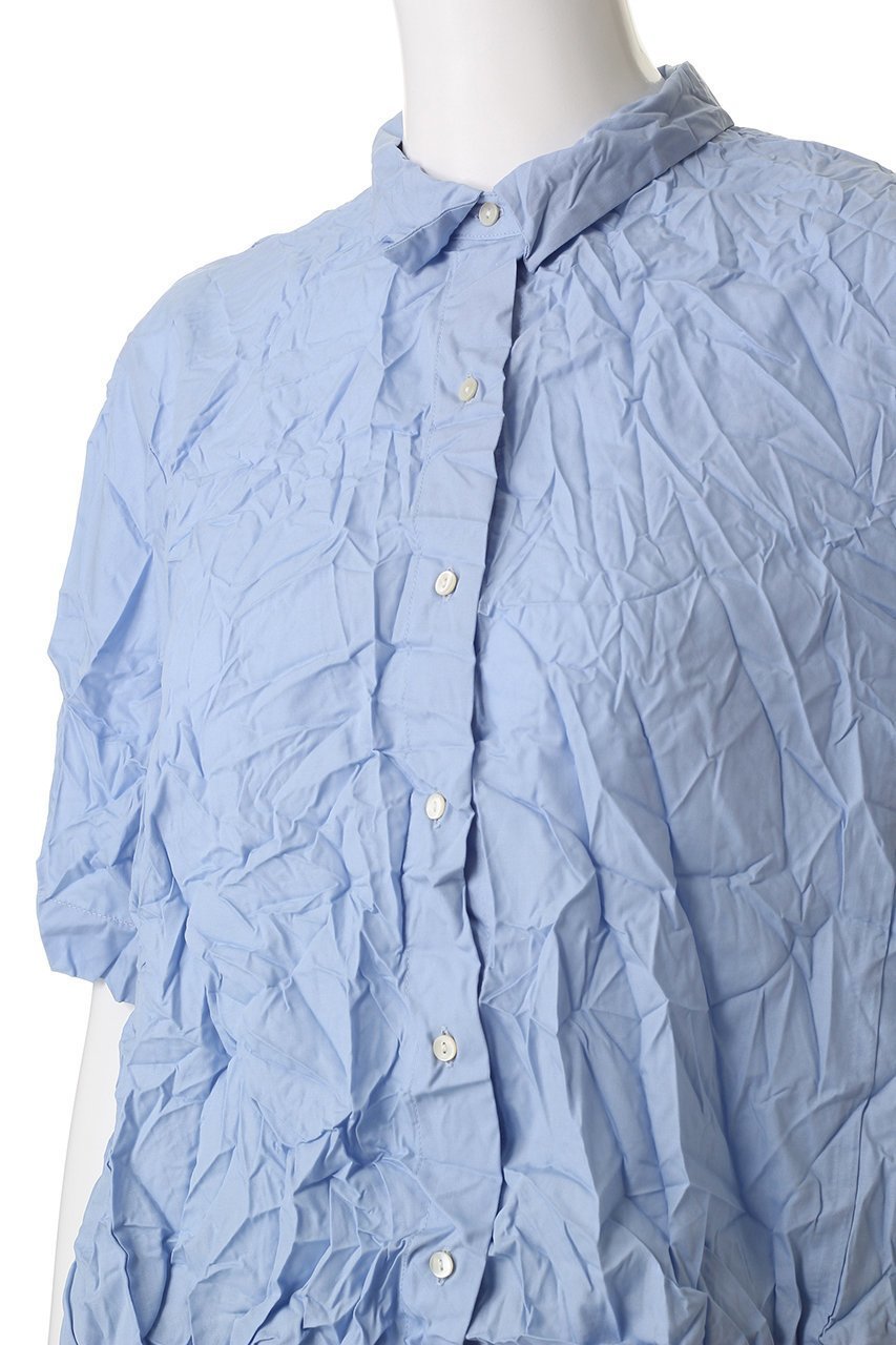 【ミズイロ インド/mizuiro ind】のwasher pleats flare check shirt シャツ 人気、トレンドファッション・服の通販 founy(ファニー) 　ファッション　Fashion　レディースファッション　Fashion for Women　トップス・カットソー　Cut & Sew Tops　シャツ・ブラウス・オフィスカジュアル　Elegant Blouses & Button-Ups　おすすめ　Recommended / Our Picks　イレギュラー　Irregular Design　ショート　Short, Short Length　スリーブ　Sleeve, Long Sleeve / Short Sleeve　フロント　Front, Front Design　ランダム　Random, Irregular　半袖　Short Sleeve, Half Sleeve　新作・新入荷　New Arrivals / New In　other-5|ID: prp329100004601633 ipo3291000000032716810