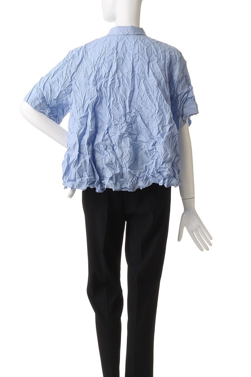 【ミズイロ インド/mizuiro ind】のwasher pleats flare check shirt シャツ 人気、トレンドファッション・服の通販 founy(ファニー) 　ファッション　Fashion　レディースファッション　Fashion for Women　トップス・カットソー　Cut & Sew Tops　シャツ・ブラウス・オフィスカジュアル　Elegant Blouses & Button-Ups　おすすめ　Recommended / Our Picks　イレギュラー　Irregular Design　ショート　Short, Short Length　スリーブ　Sleeve, Long Sleeve / Short Sleeve　フロント　Front, Front Design　ランダム　Random, Irregular　半袖　Short Sleeve, Half Sleeve　other-4|ID: prp329100004601633 ipo3291000000035062853