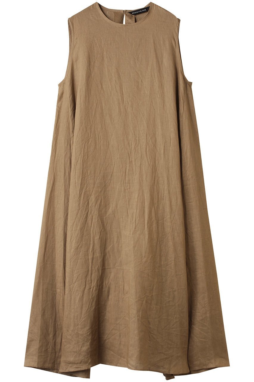 【ミズイロ インド/mizuiro ind】のlinen N/S flare OP ワンピース インテリア・キッズ・メンズ・レディースファッション・服の通販 founy(ファニー) 　ファッション　Fashion　レディースファッション　Fashion for Women　ワンピース　Dresses　チュニック　Tunic Tops & Dresses　チュニック　Tunic, Long Top　デニム　Denim, Jeans Material　フレア　Flare, Flared　リネン　Linen, Linen Fabric　ロング　Long, Long-Length　夏　Summer　新作・新入荷　New Arrivals / New In　beige|ID: prp329100004601634 ipo3291000000032716813