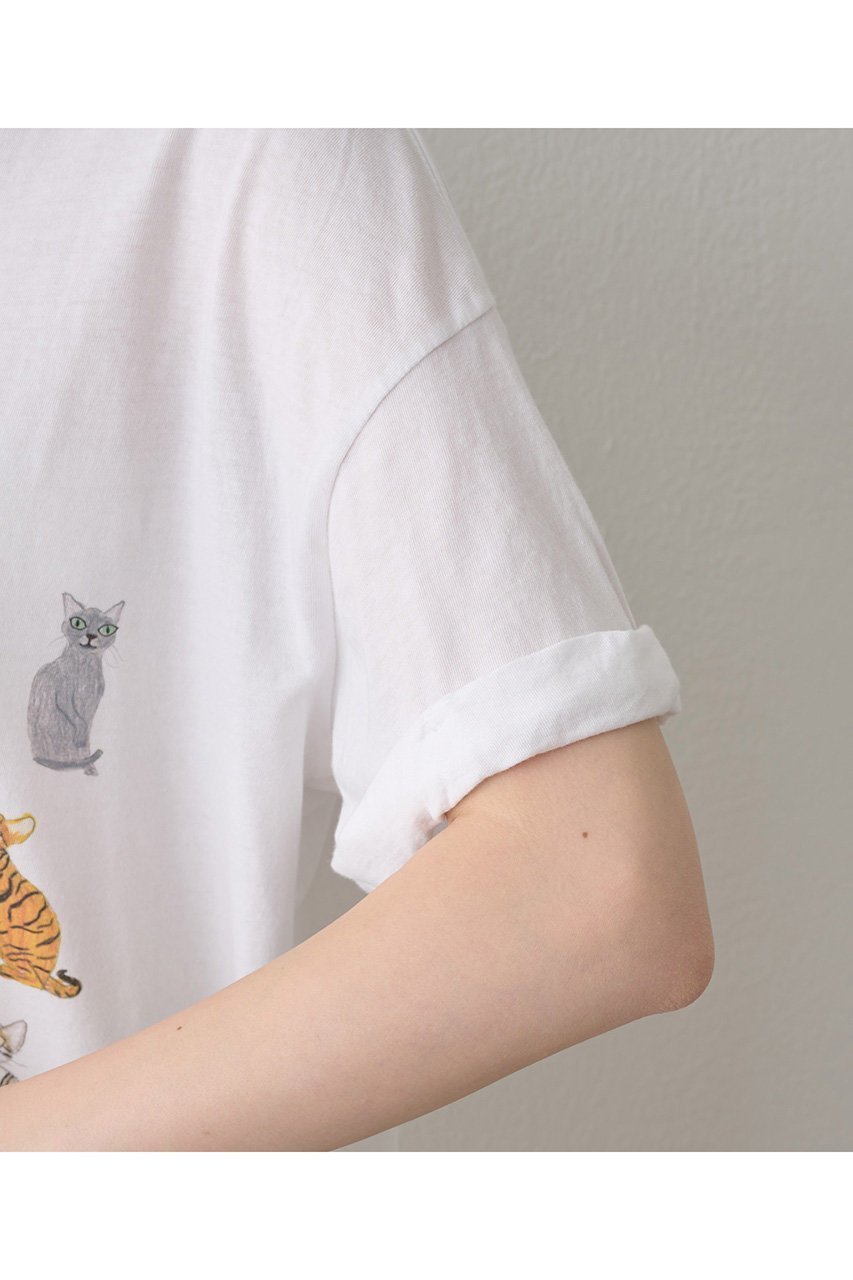 【ウィムガゼット/Whim Gazette】の【UNFORTUNATE PORTRAIT】Cats TEE 人気、トレンドファッション・服の通販 founy(ファニー) 　ファッション　Fashion　レディースファッション　Fashion for Women　トップス・カットソー　Cut & Sew Tops　シャツ・ブラウス・オフィスカジュアル　Elegant Blouses & Button-Ups　ロングTシャツ・Tシャツ　Longline T-Shirts & Tees　カットソー・ベーシックTシャツ　Cut-and-Sewn Tops / Stretch Tees & Basics　イラスト　Illustration　インナー　Innerwear　カーディガン　Cardigan, Knitwear　キャラクター　Character, Licensed Characters　ショート　Short, Short Length　ジャケット　Jacket, Outerwear　スリーブ　Sleeve, Long Sleeve / Short Sleeve　ダメージ　Distressed, Destroyed　猫　Cat, Kitty　プリント　Print, Printed Pattern　おすすめ　Recommended / Our Picks　新作・新入荷　New Arrivals / New In　other-8|ID: prp329100004601636 ipo3291000000032716840