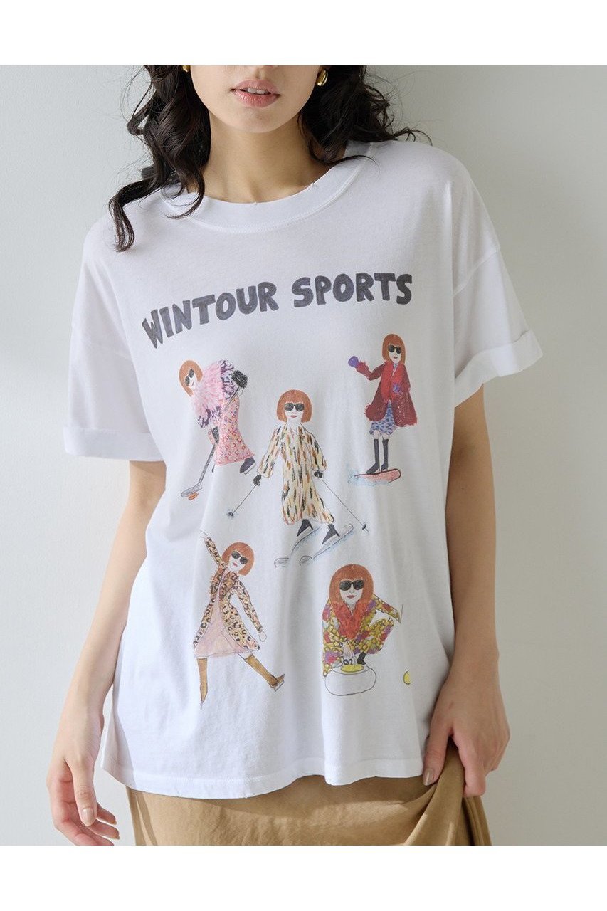 【ウィムガゼット/Whim Gazette】の【UNFORTUNATE PORTRAIT】Wintour Sports TEE 人気、トレンドファッション・服の通販 founy(ファニー) 　ファッション　Fashion　レディースファッション　Fashion for Women　トップス・カットソー　Cut & Sew Tops　シャツ・ブラウス・オフィスカジュアル　Elegant Blouses & Button-Ups　ロングTシャツ・Tシャツ　Longline T-Shirts & Tees　カットソー・ベーシックTシャツ　Cut-and-Sewn Tops / Stretch Tees & Basics　インナー　Innerwear　カーディガン　Cardigan, Knitwear　キャラクター　Character, Licensed Characters　ショート　Short, Short Length　ジャケット　Jacket, Outerwear　スリーブ　Sleeve, Long Sleeve / Short Sleeve　雑誌　Magazine, Fashion Magazine　ダメージ　Distressed, Destroyed　プリント　Print, Printed Pattern　おすすめ　Recommended / Our Picks　新作・新入荷　New Arrivals / New In　 other-1|ID: prp329100004601638 ipo3291000000032716841