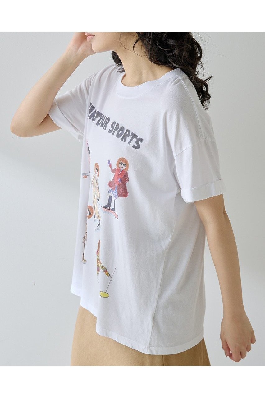 【ウィムガゼット/Whim Gazette】の【UNFORTUNATE PORTRAIT】Wintour Sports TEE 人気、トレンドファッション・服の通販 founy(ファニー) 　ファッション　Fashion　レディースファッション　Fashion for Women　トップス・カットソー　Cut & Sew Tops　シャツ・ブラウス・オフィスカジュアル　Elegant Blouses & Button-Ups　ロングTシャツ・Tシャツ　Longline T-Shirts & Tees　カットソー・ベーシックTシャツ　Cut-and-Sewn Tops / Stretch Tees & Basics　インナー　Innerwear　カーディガン　Cardigan, Knitwear　キャラクター　Character, Licensed Characters　ショート　Short, Short Length　ジャケット　Jacket, Outerwear　スリーブ　Sleeve, Long Sleeve / Short Sleeve　雑誌　Magazine, Fashion Magazine　ダメージ　Distressed, Destroyed　プリント　Print, Printed Pattern　おすすめ　Recommended / Our Picks　新作・新入荷　New Arrivals / New In　other-3|ID: prp329100004601638 ipo3291000000032716845
