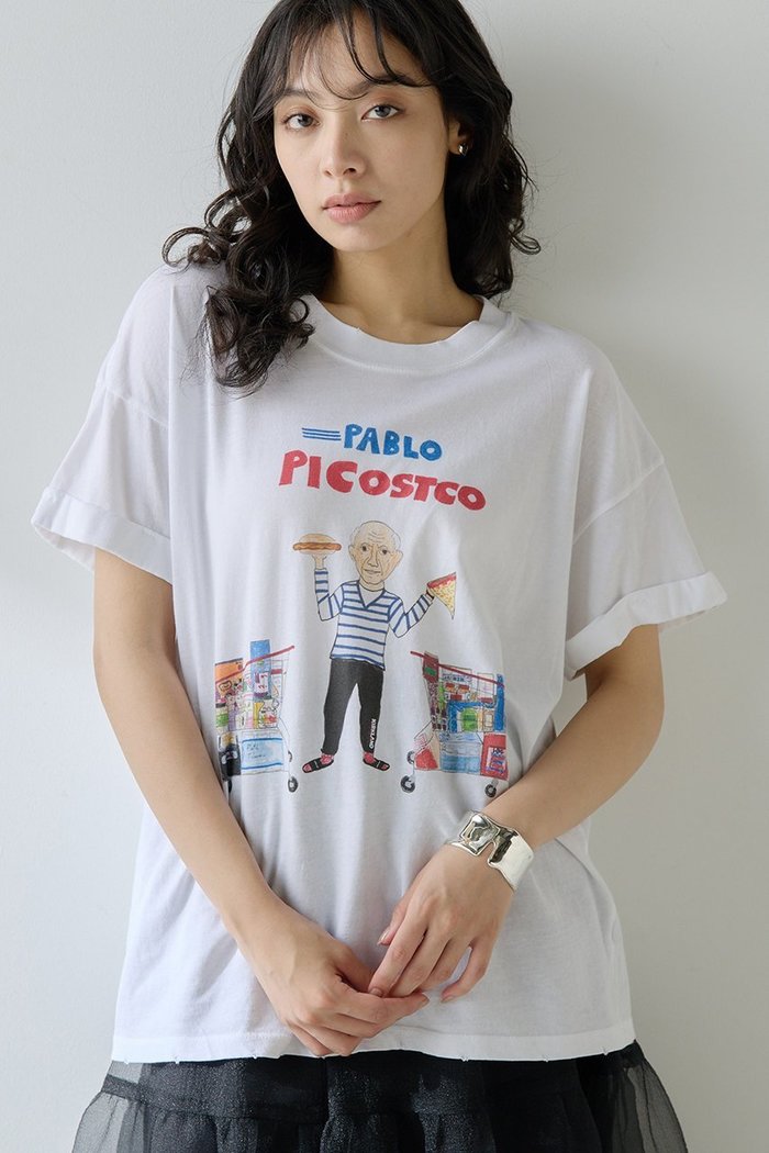 【ウィムガゼット/Whim Gazette】の【UNFORTUNATE PORTRAIT】Pablo Piccostco T インテリア・キッズ・メンズ・レディースファッション・服の通販 founy(ファニー) https://founy.com/ ファッション Fashion レディースファッション Fashion for Women トップス・カットソー Cut & Sew Tops シャツ・ブラウス・オフィスカジュアル Elegant Blouses & Button-Ups ロングTシャツ・Tシャツ Longline T-Shirts & Tees カットソー・ベーシックTシャツ Cut-and-Sewn Tops / Stretch Tees & Basics イラスト Illustration インナー Innerwear カーディガン Cardigan, Knitwear キャラクター Character, Licensed Characters ショート Short, Short Length ジャケット Jacket, Outerwear スリーブ Sleeve, Long Sleeve / Short Sleeve ダメージ Distressed, Destroyed プリント Print, Printed Pattern おすすめ Recommended / Our Picks |ID: prp329100004601640 ipo3291000000035473456