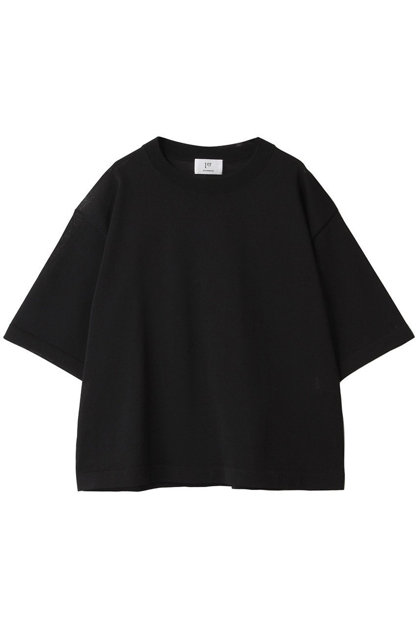 【プルミエ アロンディスモン/1er Arrondissement】のドライニットTシャツ インテリア・キッズ・メンズ・レディースファッション・服の通販 founy(ファニー) ファッション Fashion レディースファッション Fashion for Women トップス・カットソー Cut & Sew Tops ニット Knit Tops & Sweaters シャツ・ブラウス・オフィスカジュアル Elegant Blouses & Button-Ups ロングTシャツ・Tシャツ Longline T-Shirts & Tees カジュアルプルオーバー・ニットトップス Pullovers & Knit Tops / Casual Pullovers シアー Sheer, See-Through シンプル Simple, Minimal ブラック|ID: prp329100004601657 ipo3291000000036118587