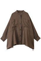 【プルミエ アロンディスモン/1er Arrondissement】のラミーツイルシャツブルゾン ブラウン|ID:prp329100004601659