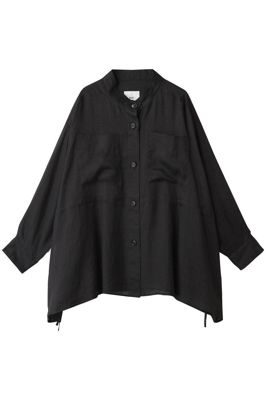 【プルミエ アロンディスモン/1er Arrondissement】のラミーツイルシャツブルゾン インテリア・キッズ・メンズ・レディースファッション・服の通販 founy(ファニー) 　ファッション　Fashion　レディースファッション　Fashion for Women　アウター　Coat / Outerwear Collection　レディースジャケット・軽アウター　Jackets　ブルゾンジャケット・スポーティアウター　Blouson Jackets　ジャケット　Jacket, Outerwear　ドローストリング　Drawstring, Pull Cord　バランス　Balance, Style Balance　ブルゾン　Blouson, Bomber Jacket　ワーク　Workwear, Utility Style　ブラック|ID: prp329100004601659 ipo3291000000035342792