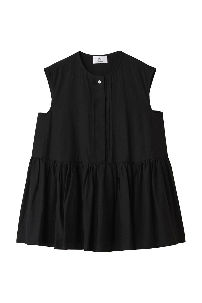 【プルミエ アロンディスモン/1er Arrondissement】のリネンレーヨンペプラムブラウス インテリア・キッズ・メンズ・レディースファッション・服の通販 founy(ファニー) 　ファッション　Fashion　レディースファッション　Fashion for Women　トップス・カットソー　Cut & Sew Tops　シャツ・ブラウス・オフィスカジュアル　Elegant Blouses & Button-Ups　2025年　2025　2025-2026秋冬・A/W　Autumn/Winter 2025–26 AW25–26　ギャザー　Gathered, Ruffled　クラシカル　Classical, Vintage-Inspired　スリーブ　Sleeve, Long Sleeve / Short Sleeve　フロント　Front, Front Design　ペプラム　Peplum, Flared Hem　リネン　Linen, Linen Fabric　ロング　Long, Long-Length　A/W・秋冬　Autumn/Winter　ブラック|ID: prp329100004601662 ipo3291000000032717039