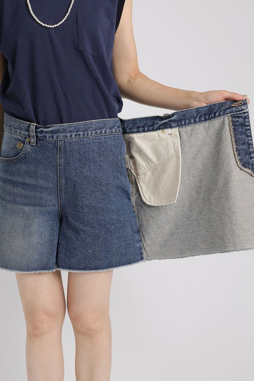 【ブリル/BRILL】のデニムショートパンツ 人気、トレンドファッション・服の通販 founy(ファニー) 　ファッション　Fashion　レディースファッション　Fashion for Women　パンツ　Pants & Trousers　ショートパンツ・ハーフパンツ　High-Waisted & Relaxed Shorts　ショート　Short, Short Length　デニム　Denim, Jeans Material　ミニスカート　Mini Skirt, Short Skirt　ラップ　Wrap, Wrap Design　リメイク　Remake, Reconstructed　再入荷　Restock / Back in Stock　定番　Standard, Basic Item　other-7|ID: prp329100004601673 ipo3291000000032717114