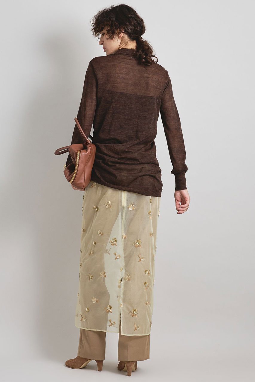 【ブリル/BRILL】のフラワースパンシアースカート 人気、トレンドファッション・服の通販 founy(ファニー) 　ファッション　Fashion　レディースファッション　Fashion for Women　スカート　Skirts　ロングスカート　Long Skirts / Maxi & Midi Skirts　インド　Indian Textile　オーガンジー　Organza Fabric　ストレート　Straight, Straight Cut　スパンコール　Sequins, Sequin Embellishment　トレンド　Trend, Trending Now　ペチコート　Petticoat, Underskirt　ロング　Long, Long-Length　再入荷　Restock / Back in Stock　other-6|ID: prp329100004601674 ipo3291000000032717128
