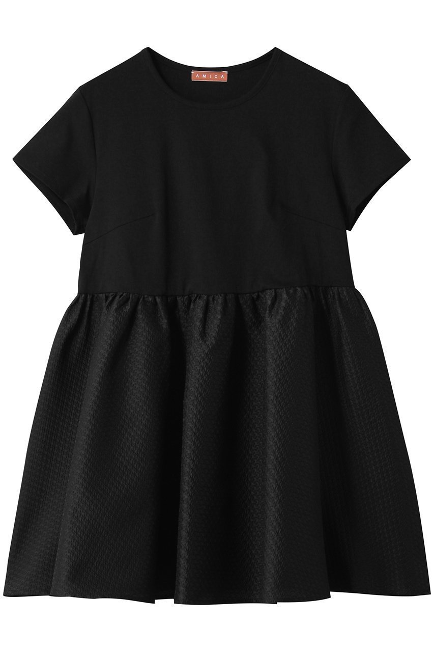 【アミカ/AMICA】のクチュールTシャツ インテリア・キッズ・メンズ・レディースファッション・服の通販 founy(ファニー) 　ファッション　Fashion　レディースファッション　Fashion for Women　トップス・カットソー　Cut & Sew Tops　シャツ・ブラウス・オフィスカジュアル　Elegant Blouses & Button-Ups　ロングTシャツ・Tシャツ　Longline T-Shirts & Tees　カットソー・ベーシックTシャツ　Cut-and-Sewn Tops / Stretch Tees & Basics　インナー　Innerwear　エレガント 上品　Elegant　ショート　Short, Short Length　ジャケット　Jacket, Outerwear　スリーブ　Sleeve, Long Sleeve / Short Sleeve　デニム　Denim, Jeans Material　ブラック|ID: prp329100004602725 ipo3291000000035765319