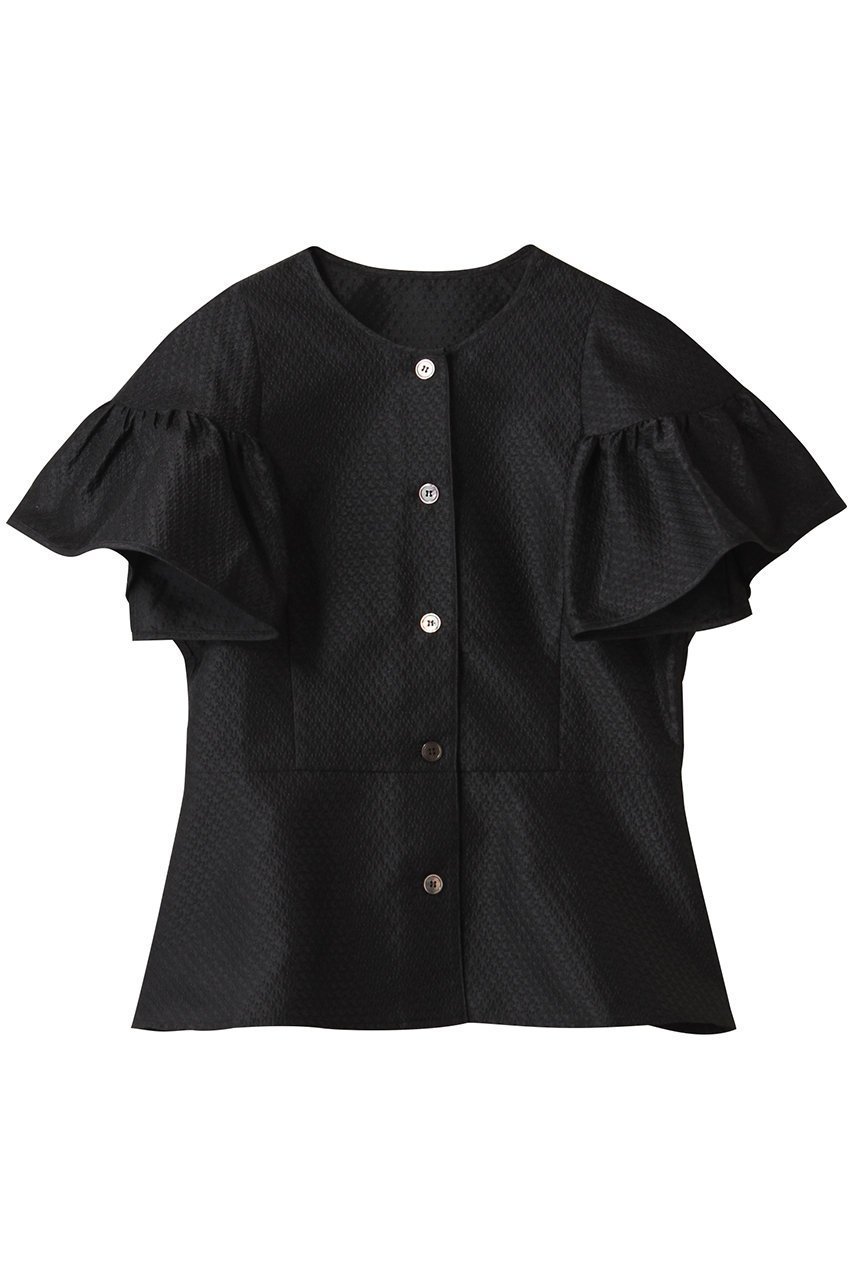 【アミカ/AMICA】のクチュールフレアスリーブストップ インテリア・キッズ・メンズ・レディースファッション・服の通販 founy(ファニー) 　ファッション　Fashion　レディースファッション　Fashion for Women　トップス・カットソー　Cut & Sew Tops　シャツ・ブラウス・オフィスカジュアル　Elegant Blouses & Button-Ups　ショート　Short, Short Length　シンプル　Simple, Minimal　スリーブ　Sleeve, Long Sleeve / Short Sleeve　フォルム　Silhouette, Form　フレア　Flare, Flared　ボトム　Bottoms, Lower Wear　ブラック|ID: prp329100004602726 ipo3291000000036391739