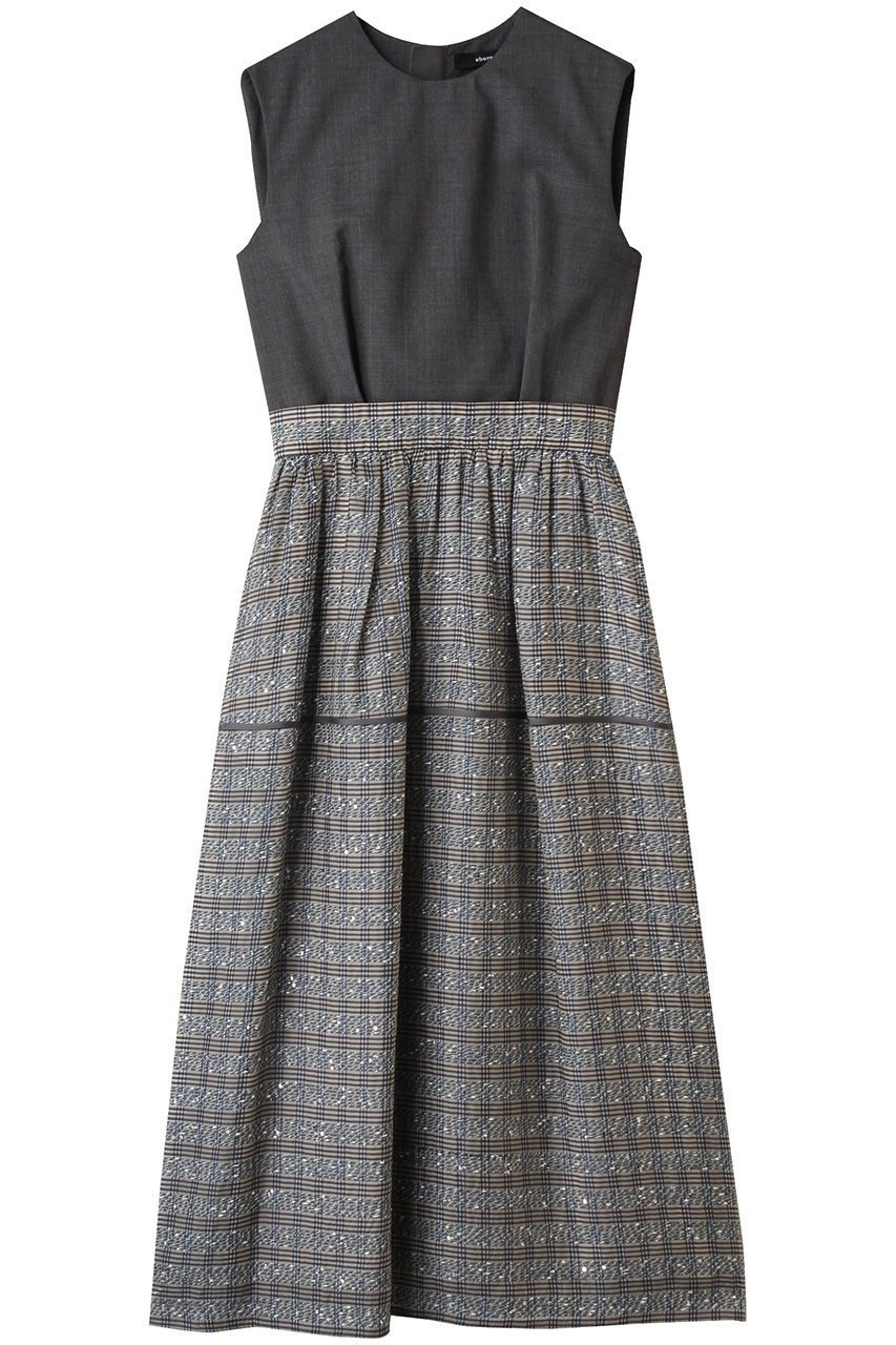 【エブール/ebure】の【7/11 0:00販売開始】スパークルシルクチェック ドッキングワンピース インテリア・キッズ・メンズ・レディースファッション・服の通販 founy(ファニー) 　ファッション　Fashion　レディースファッション　Fashion for Women　ワンピース　Dresses　チュニック　Tunic Tops & Dresses　2025年　2025　2025-2026秋冬・A/W　Autumn/Winter 2025–26 AW25–26　オーガンジー　Organza Fabric　キュプラ　Cupro, Eco Fabric　サマー　Summer, Summer Style　シルク　Silk, 100% Silk　スパンコール　Sequins, Sequin Embellishment　チェック　Check, Plaid, Tartan　チュニック　Tunic, Long Top　ドッキング　Docking, Mixed Material　パイピング　Piping, Trim Design　フォルム　Silhouette, Form　ボーダー　Border, Stripe　A/W・秋冬　Autumn/Winter　ブルー|ID: prp329100004602728 ipo3291000000032731301