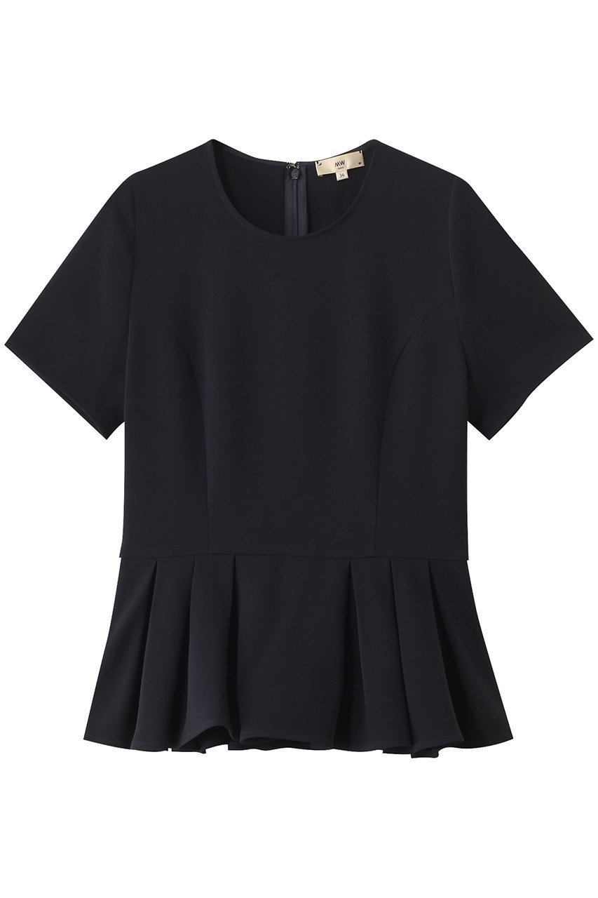 【エムダブリュー/MW】のペプラムブラウス インテリア・キッズ・メンズ・レディースファッション・服の通販 founy(ファニー) 　ファッション　Fashion　レディースファッション　Fashion for Women　トップス・カットソー　Cut & Sew Tops　シャツ・ブラウス・オフィスカジュアル　Elegant Blouses & Button-Ups　2025年　2025　2025-2026秋冬・A/W　Autumn/Winter 2025–26 AW25–26　コンパクト　Compact, Small Size　ショート　Short, Short Length　スリーブ　Sleeve, Long Sleeve / Short Sleeve　パーティ　Party, Party Style　ファブリック　Fabric, Textile　ペプラム　Peplum, Flared Hem　マニッシュ　Mannish, Boyish　A/W・秋冬　Autumn/Winter　ダークネイビー|ID: prp329100004602735 ipo3291000000032731392