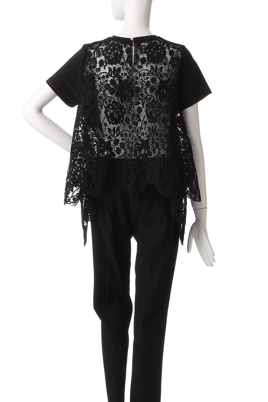 【アルアバイル/allureville】の【Loulou Willoughby】レースドッキングPO B 人気、トレンドファッション・服の通販 founy(ファニー) 　ファッション　Fashion　レディースファッション　Fashion for Women　トップス・カットソー　Cut & Sew Tops　シャツ・ブラウス・オフィスカジュアル　Elegant Blouses & Button-Ups　ロングTシャツ・Tシャツ　Longline T-Shirts & Tees　カットソー・ベーシックTシャツ　Cut-and-Sewn Tops / Stretch Tees & Basics　イレギュラー　Irregular Design　ショート　Short, Short Length　スリーブ　Sleeve, Long Sleeve / Short Sleeve　ドッキング　Docking, Mixed Material　フラワー　Flower, Floral　フロント　Front, Front Design　レース　Lace, Lace Fabric　other-4|ID: prp329100004602747 ipo3291000000036013708