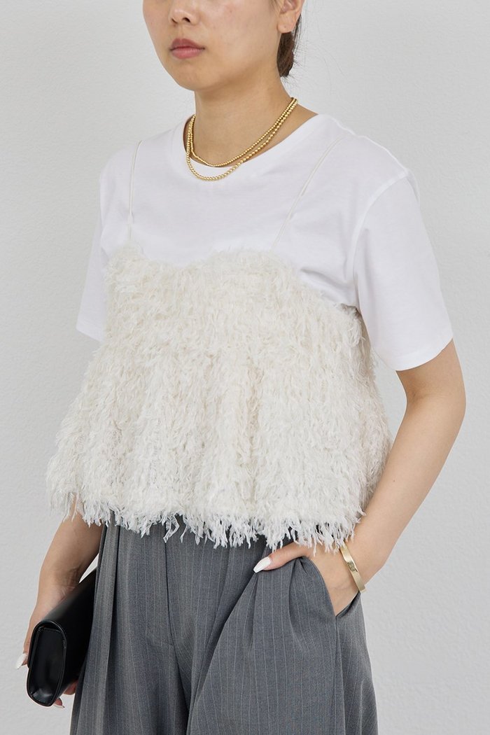 【ガリャルダガランテ/GALLARDAGALANTE】の【セットアップ対応】フリンジキャミソール インテリア・キッズ・メンズ・レディースファッション・服の通販 founy(ファニー) https://founy.com/ ファッション Fashion レディースファッション Fashion for Women トップス・カットソー Cut & Sew Tops キャミソール&ノースリーブ Camisoles & Sleeveless Tops シャツ・ブラウス・オフィスカジュアル Elegant Blouses & Button-Ups ロングTシャツ・Tシャツ Longline T-Shirts & Tees カットソー・ベーシックTシャツ Cut-and-Sewn Tops / Stretch Tees & Basics インナー Innerwear キャミソール Camisole, Spaghetti Strap Top シンプル Simple, Minimal セットアップ Set-Up, Coordinated Outfit タンク Tank Top, Sleeveless Top トレンド Trend, Trending Now フィット Fit, Slim Fit フリンジ Fringe, Tassel リボン Ribbon, Bow |ID: prp329100004602757 ipo3291000000036003531