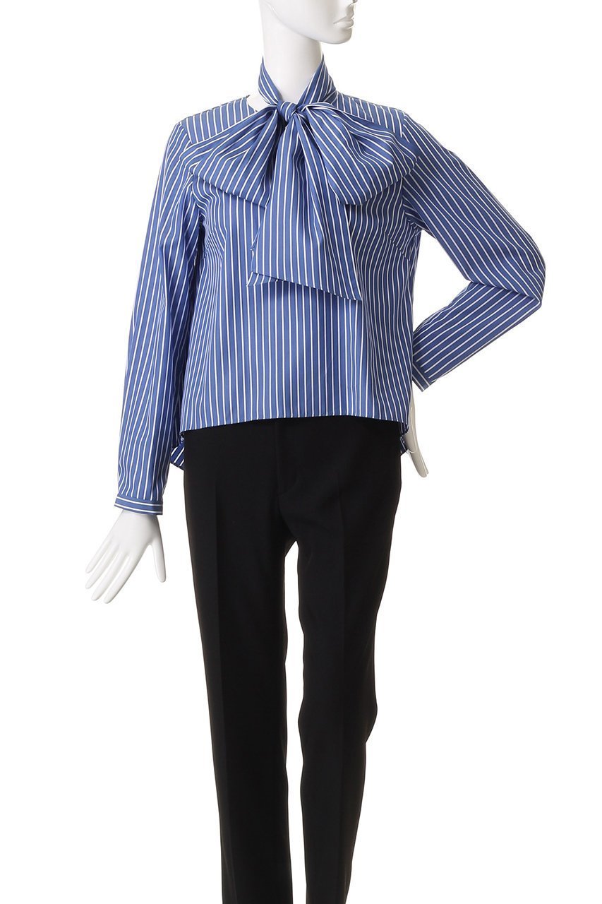【ドメル/DOMELLE】のビッグ ボウタイ ブラウス 人気、トレンドファッション・服の通販 founy(ファニー) 　ファッション　Fashion　レディースファッション　Fashion for Women　トップス・カットソー　Cut & Sew Tops　シャツ・ブラウス・オフィスカジュアル　Elegant Blouses & Button-Ups　2025年　2025　2025-2026秋冬・A/W　Autumn/Winter 2025–26 AW25–26　スリーブ　Sleeve, Long Sleeve / Short Sleeve　センター　Center, Center Line　デニム　Denim, Jeans Material　ビッグ　Big, Oversized　ロング　Long, Long-Length　エレガント 上品　Elegant　A/W・秋冬　Autumn/Winter　other-2|ID: prp329100004602761 ipo3291000000032731872