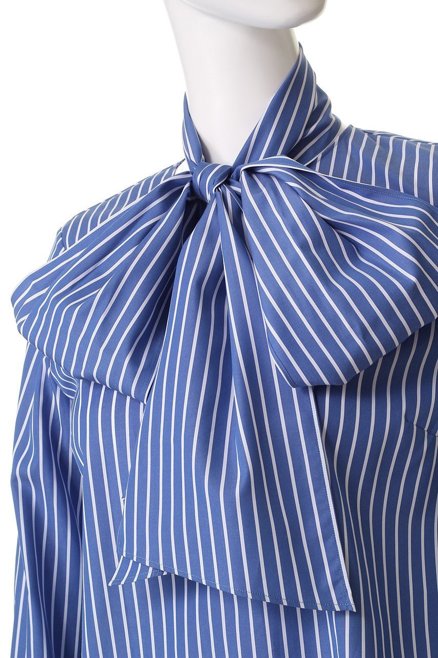 【ドメル/DOMELLE】のビッグ ボウタイ ブラウス 人気、トレンドファッション・服の通販 founy(ファニー) 　ファッション　Fashion　レディースファッション　Fashion for Women　トップス・カットソー　Cut & Sew Tops　シャツ・ブラウス・オフィスカジュアル　Elegant Blouses & Button-Ups　2025年　2025　2025-2026秋冬・A/W　Autumn/Winter 2025–26 AW25–26　スリーブ　Sleeve, Long Sleeve / Short Sleeve　センター　Center, Center Line　デニム　Denim, Jeans Material　ビッグ　Big, Oversized　ロング　Long, Long-Length　エレガント 上品　Elegant　A/W・秋冬　Autumn/Winter　other-5|ID: prp329100004602761 ipo3291000000032731875