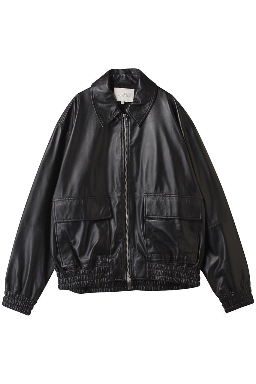 【スタジオ ニコルソン/STUDIO NICHOLSON / MEN】の【MEN】PISTON レザー ボンバージャケット 人気、トレンドファッション・服の通販 founy(ファニー) 　ファッション　Fashion　メンズファッション　Fashion for Men　2025年　2025　2025-2026秋冬・A/W　Autumn/Winter 2025–26 AW25–26　なめらか　Smooth, Silky Texture　ジャケット　Jacket, Outerwear　デニム　Denim, Jeans Material　ブルゾン　Blouson, Bomber Jacket　ポケット　Pocket, Pocket Detail　エレガント 上品　Elegant　A/W・秋冬　Autumn/Winter　 other-1|ID: prp329100004602784 ipo3291000000032732129