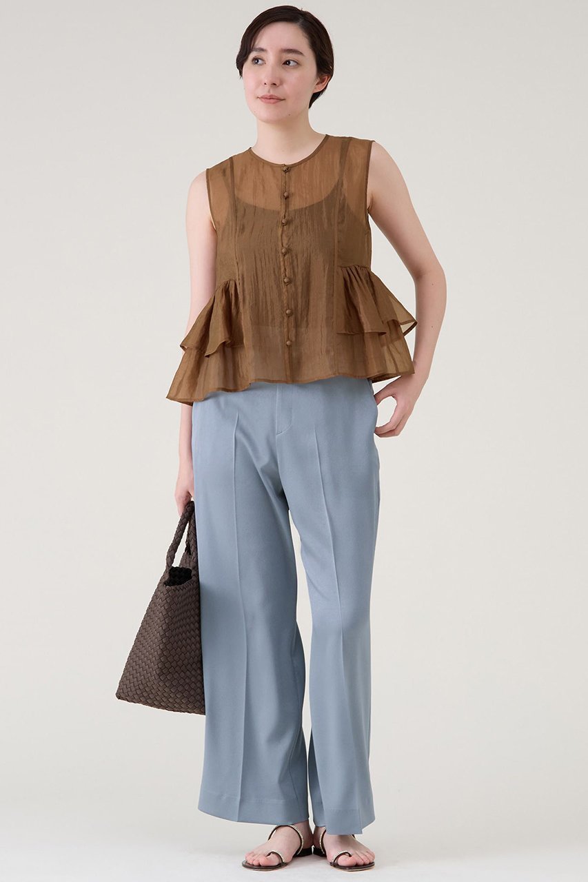 【マルティニーク/martinique】のストレートパンツ 人気、トレンドファッション・服の通販 founy(ファニー) 　ファッション　Fashion　レディースファッション　Fashion for Women　パンツ　Pants & Trousers　おすすめ　Recommended / Our Picks　サテン　Satin, Glossy Fabric　ジョーゼット　Georgette, Semi-Sheer Fabric　ストレート　Straight, Straight Cut　フラット　Flat, Flat Shoes　フロント　Front, Front Design　リラックス　Relax, Relaxed Fit　other-4|ID: prp329100004602790 ipo3291000000035662212