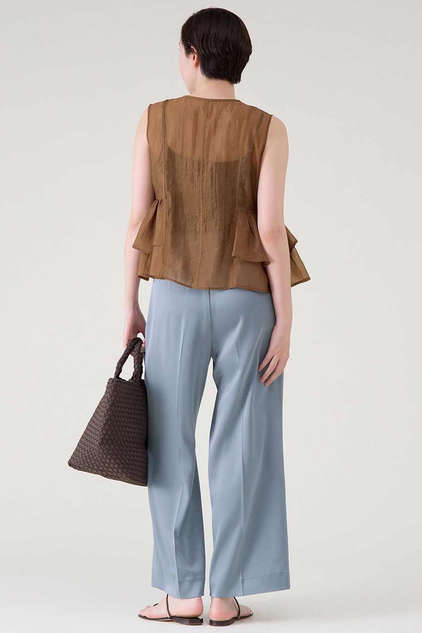 【マルティニーク/martinique】のストレートパンツ 人気、トレンドファッション・服の通販 founy(ファニー) 　ファッション　Fashion　レディースファッション　Fashion for Women　パンツ　Pants & Trousers　おすすめ　Recommended / Our Picks　サテン　Satin, Glossy Fabric　ジョーゼット　Georgette, Semi-Sheer Fabric　ストレート　Straight, Straight Cut　フラット　Flat, Flat Shoes　フロント　Front, Front Design　リラックス　Relax, Relaxed Fit　other-6|ID: prp329100004602790 ipo3291000000035662214