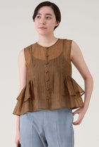 【マルティニーク/martinique】のティアードノースリーブブラウス 人気、トレンドファッション・服の通販 founy(ファニー) ファッション Fashion レディースファッション Fashion for Women トップス・カットソー Cut & Sew Tops キャミソール&ノースリーブ Camisoles & Sleeveless Tops シャツ・ブラウス・オフィスカジュアル Elegant Blouses & Button-Ups おすすめ Recommended / Our Picks キャミソール Camisole, Spaghetti Strap Top シルク Silk, 100% Silk タンク Tank Top, Sleeveless Top ティアード Tiered, Tiered Style デニム Denim, Jeans Material ノースリーブ Sleeveless, No-Sleeve 夏 Summer thumbnail ブラウン|ID: prp329100004602794 ipo3291000000036098143