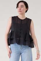 【マルティニーク/martinique】のティアードノースリーブブラウス 人気、トレンドファッション・服の通販 founy(ファニー) ファッション Fashion レディースファッション Fashion for Women トップス・カットソー Cut & Sew Tops キャミソール&ノースリーブ Camisoles & Sleeveless Tops シャツ・ブラウス・オフィスカジュアル Elegant Blouses & Button-Ups おすすめ Recommended / Our Picks キャミソール Camisole, Spaghetti Strap Top シルク Silk, 100% Silk タンク Tank Top, Sleeveless Top ティアード Tiered, Tiered Style デニム Denim, Jeans Material ノースリーブ Sleeveless, No-Sleeve 夏 Summer thumbnail ブラック|ID: prp329100004602794 ipo3291000000036098144