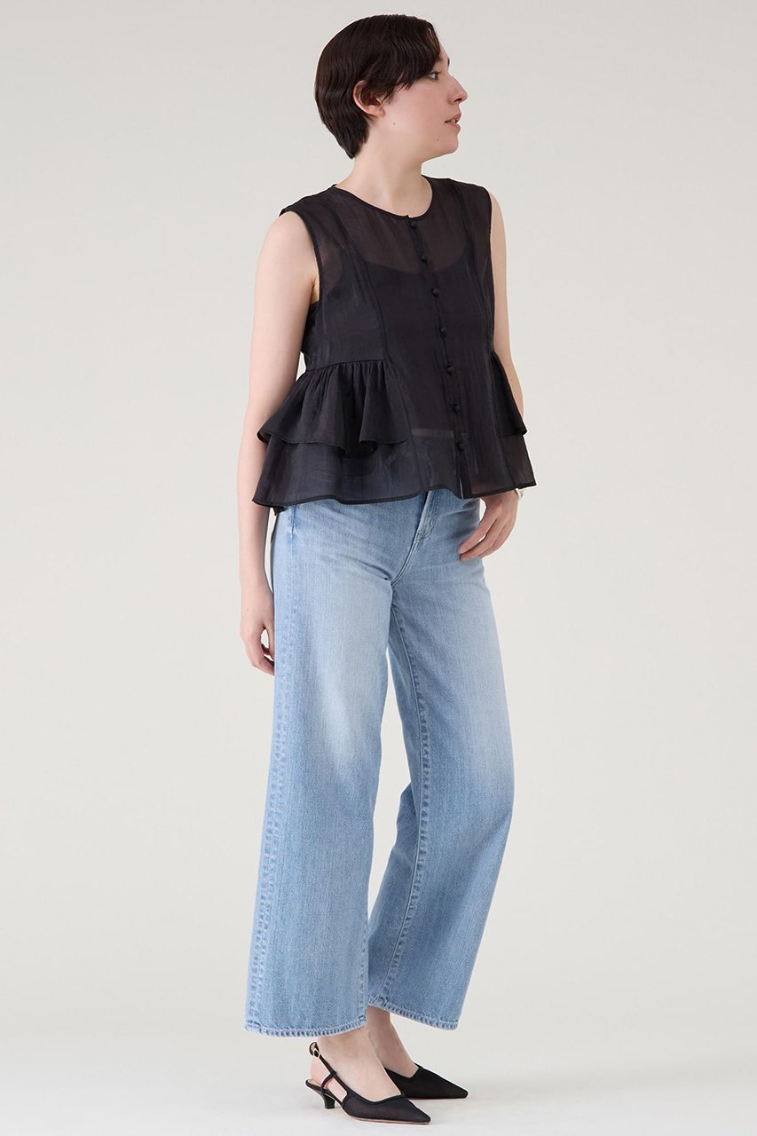 【マルティニーク/martinique】のティアードノースリーブブラウス 人気、トレンドファッション・服の通販 founy(ファニー) 　ファッション　Fashion　レディースファッション　Fashion for Women　トップス・カットソー　Cut & Sew Tops　キャミソール&ノースリーブ　Camisoles & Sleeveless Tops　シャツ・ブラウス・オフィスカジュアル　Elegant Blouses & Button-Ups　おすすめ　Recommended / Our Picks　キャミソール　Camisole, Spaghetti Strap Top　シルク　Silk, 100% Silk　タンク　Tank Top, Sleeveless Top　ティアード　Tiered, Tiered Style　デニム　Denim, Jeans Material　ノースリーブ　Sleeveless, No-Sleeve　夏　Summer　other-8|ID: prp329100004602794 ipo3291000000036098151