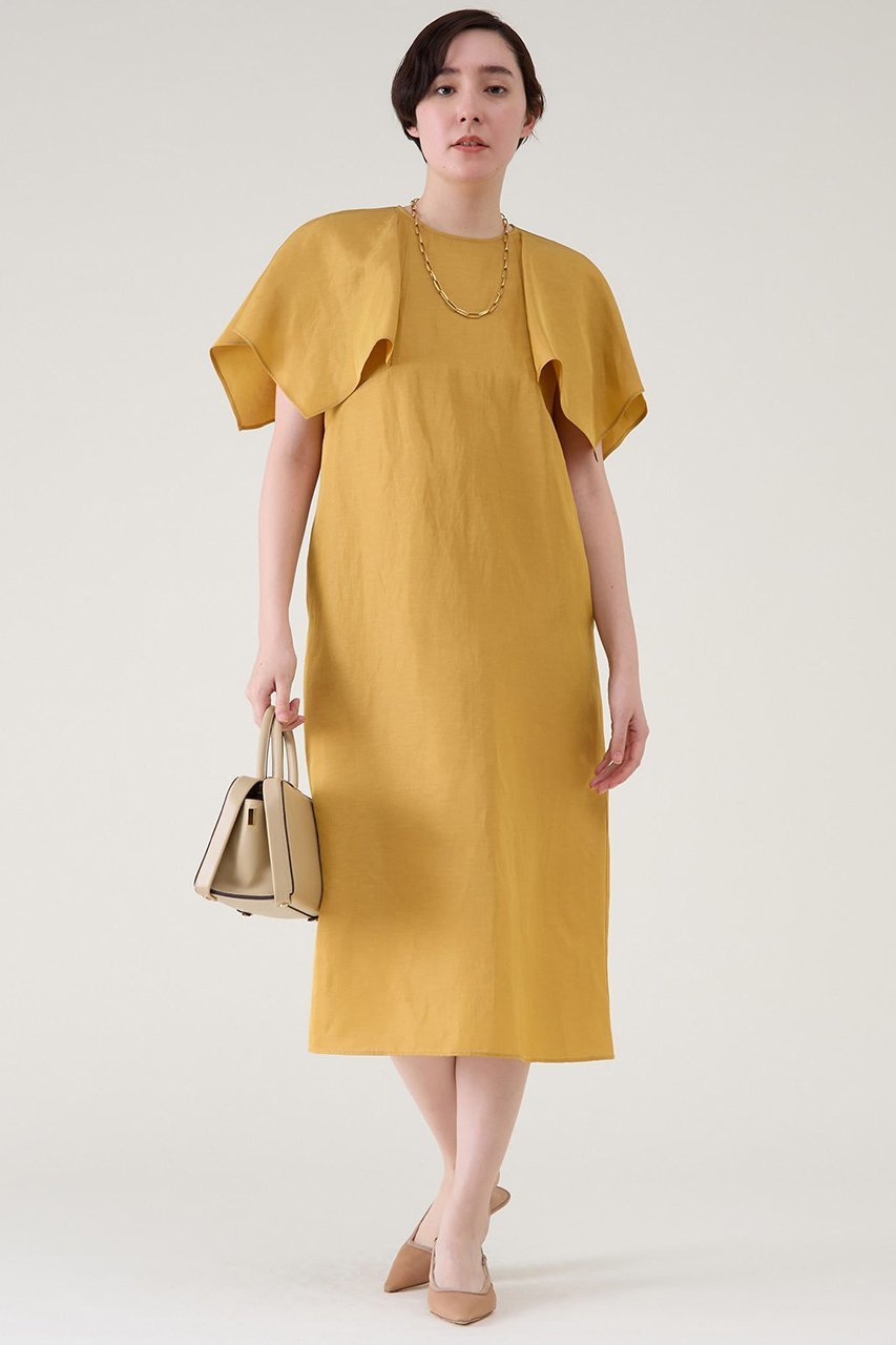 【マルティニーク/martinique】のトリアセリネンワンピース インテリア・キッズ・メンズ・レディースファッション・服の通販 founy(ファニー) 　ファッション　Fashion　レディースファッション　Fashion for Women　ワンピース　Dresses　チュニック　Tunic Tops & Dresses　おすすめ　Recommended / Our Picks　なめらか　Smooth, Silky Texture　サンダル　Sandals, Summer Shoes　チュニック　Tunic, Long Top　ノースリーブ　Sleeveless, No-Sleeve　ラグジュアリー　Luxury, Elegant　リネン　Linen, Linen Fabric　ロング　Long, Long-Length　エレガント 上品　Elegant　夏　Summer　マスタード|ID: prp329100004602795 ipo3291000000035765997