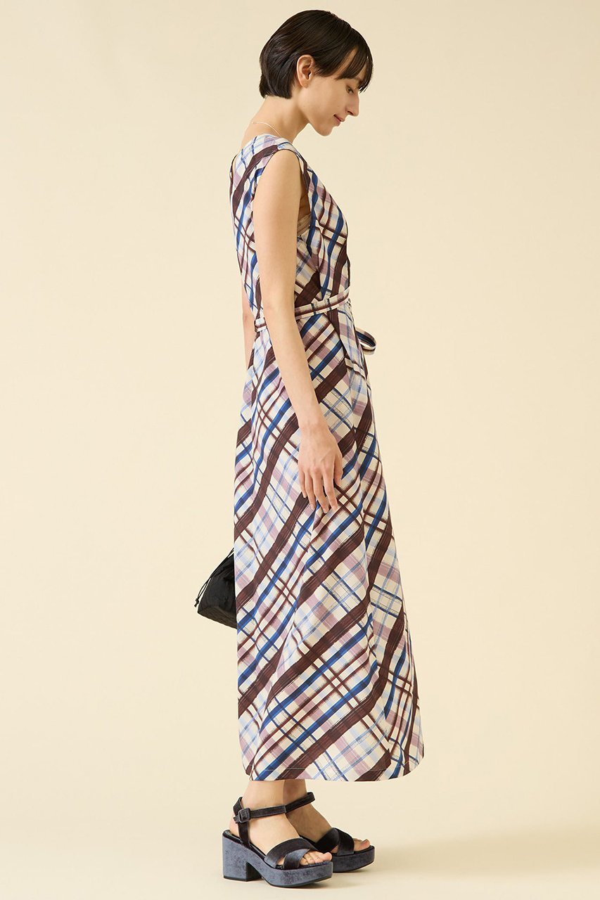 【マルティニーク/martinique】のcheckワンピース(セットアップ可) 人気、トレンドファッション・服の通販 founy(ファニー) 　ファッション　Fashion　レディースファッション　Fashion for Women　ワンピース　Dresses　チュニック　Tunic Tops & Dresses　おすすめ　Recommended / Our Picks　シンプル　Simple, Minimal　ジョーゼット　Georgette, Semi-Sheer Fabric　セットアップ　Set-Up, Coordinated Outfit　チェック　Check, Plaid, Tartan　チュニック　Tunic, Long Top　ノースリーブ　Sleeveless, No-Sleeve　バイアス　Bias, Diagonal Cut　ロング　Long, Long-Length　新作・新入荷　New Arrivals / New In　other-4|ID: prp329100004602796 ipo3291000000032732257